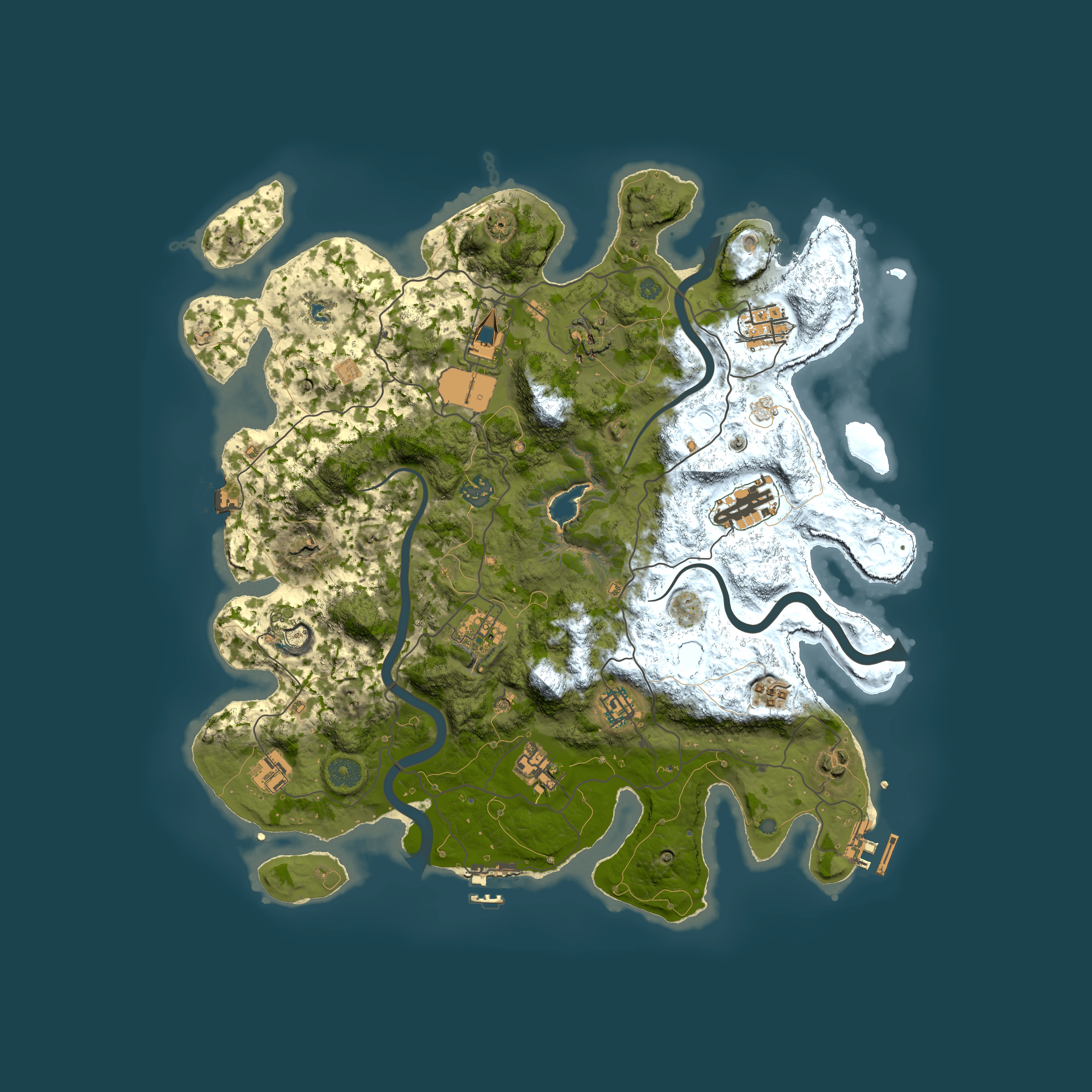Full top-down render of Rust map seed 543772667, 4000x4000m