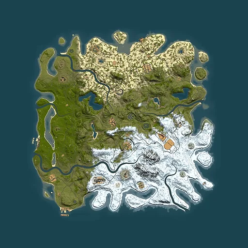 Rust map seed 1354197335, 5000x5000m top-down preview