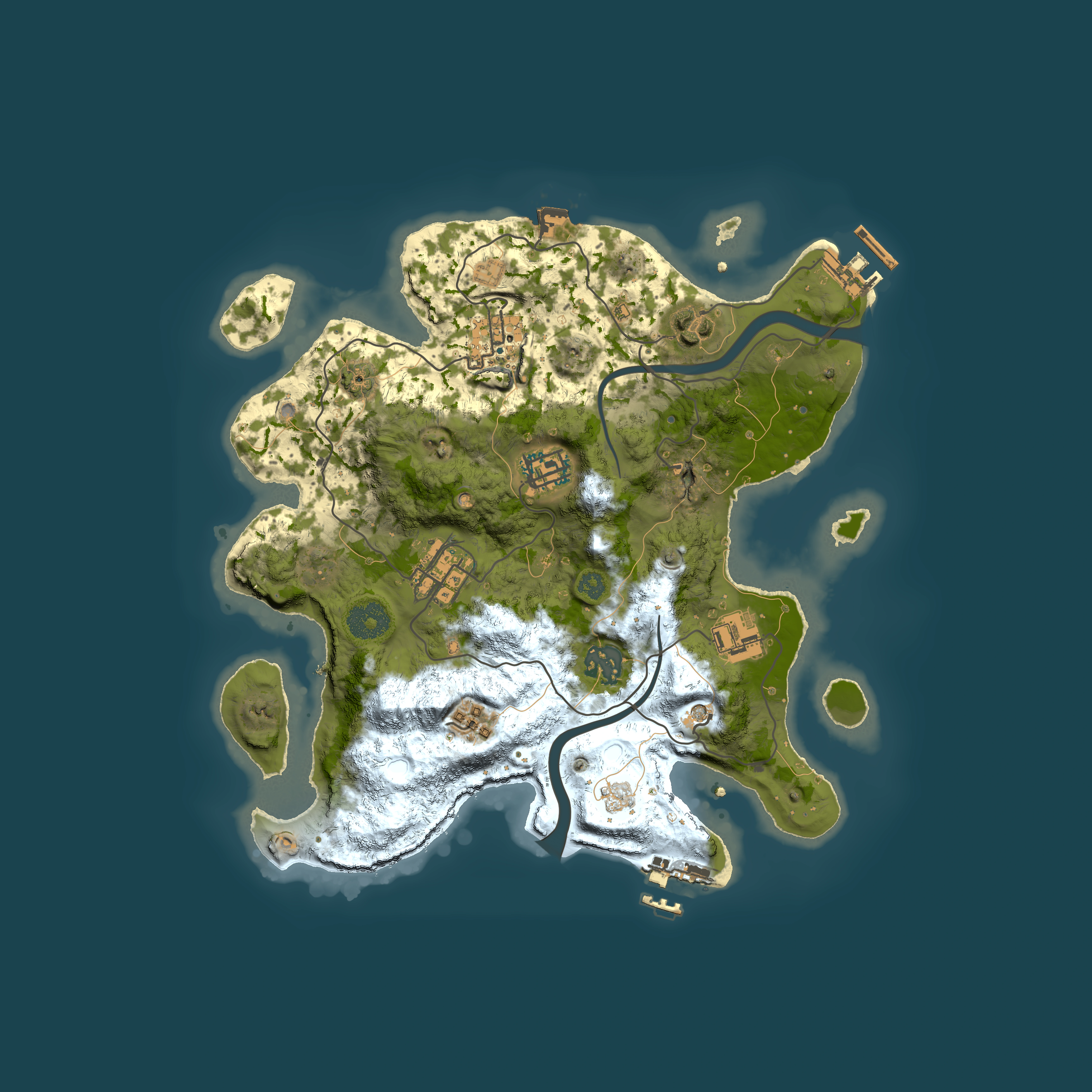 Full top-down render of Rust map seed 1702682776, 3000x3000m