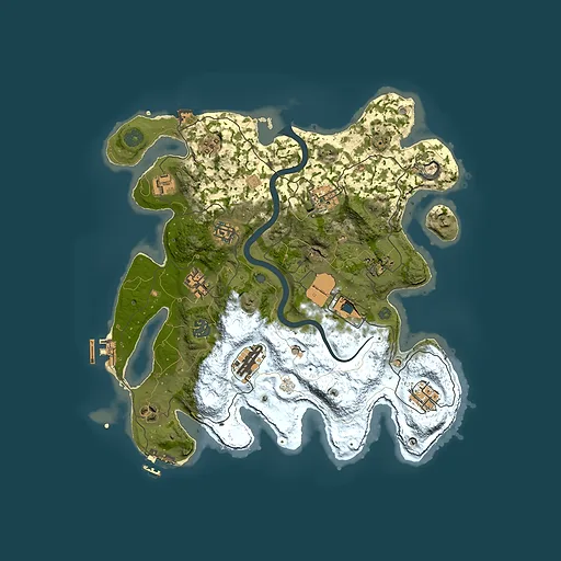 Rust map seed 1224755834, 3500x3500m top-down preview