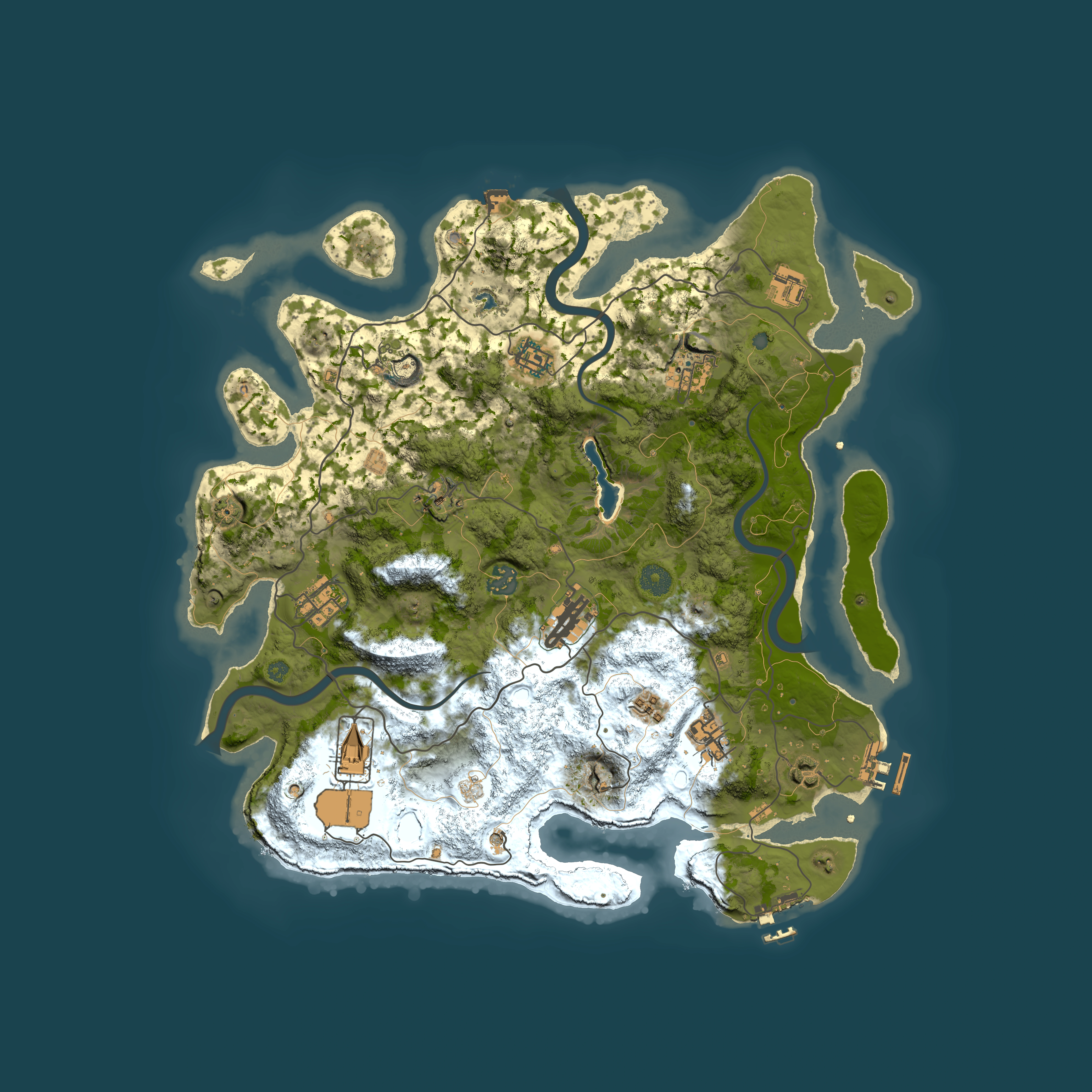 Full top-down render of Rust map seed 1942935889, 4000x4000m
