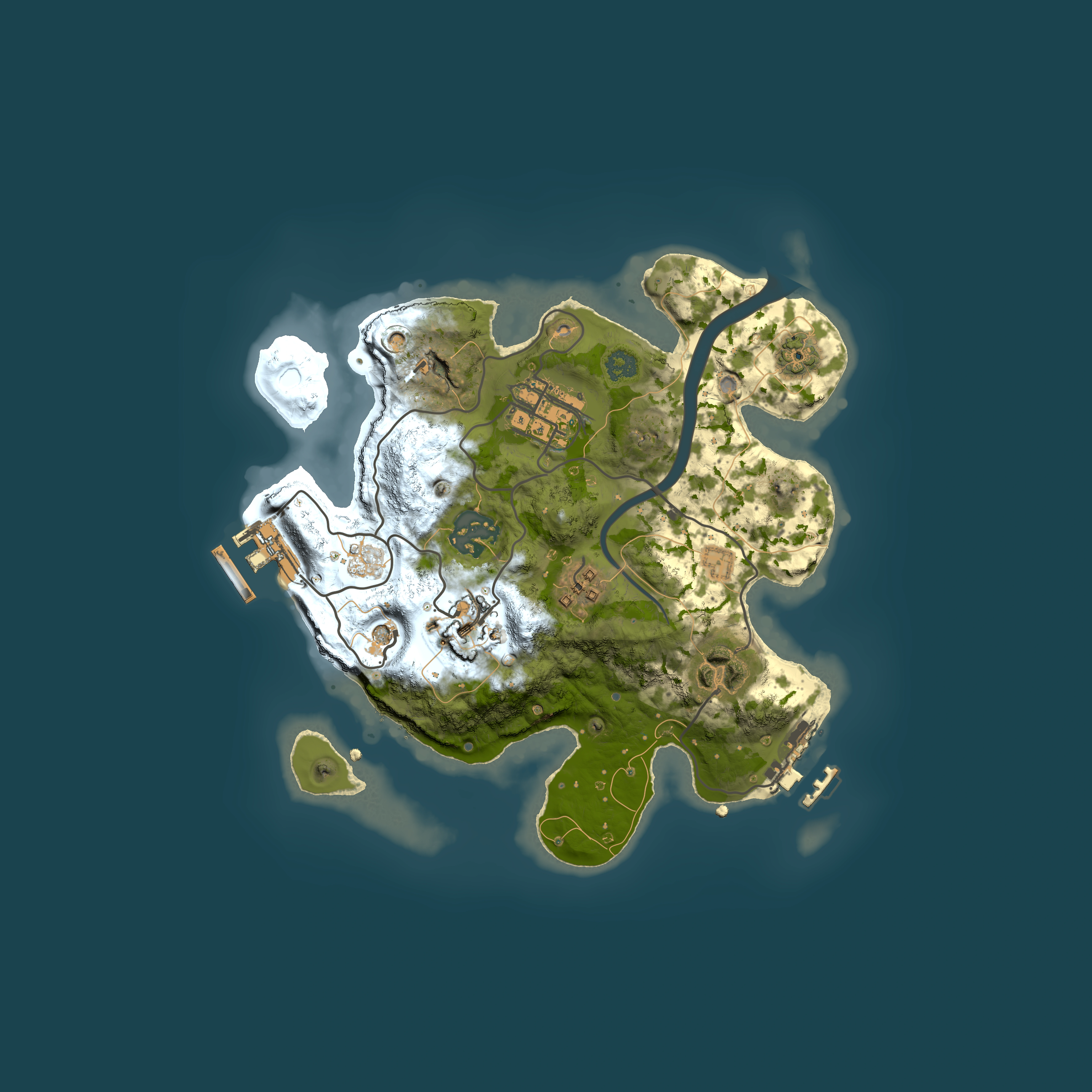 Full top-down render of Rust map seed 2114991918, 2500x2500m