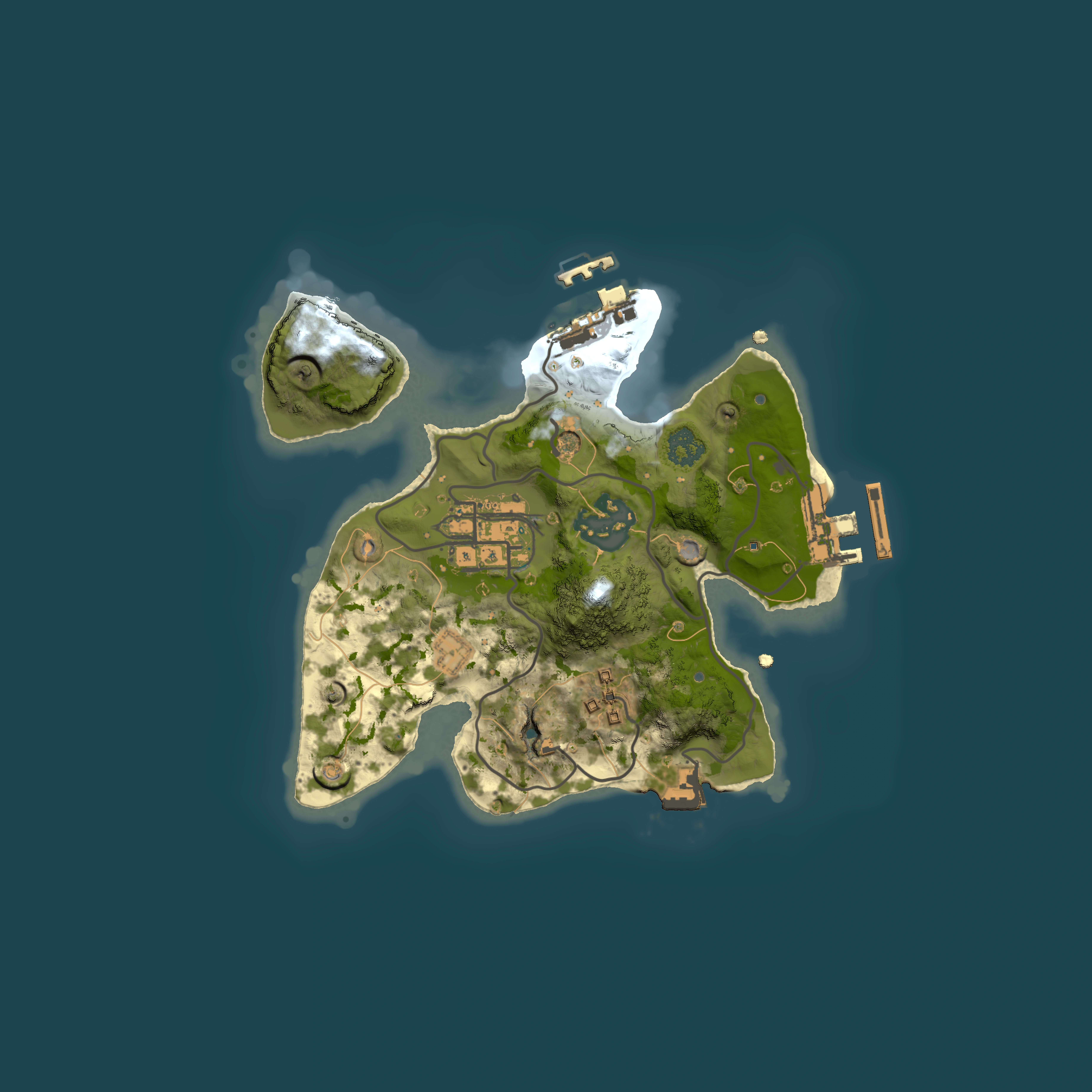 Full top-down render of Rust map seed 1631899427, 2000x2000m
