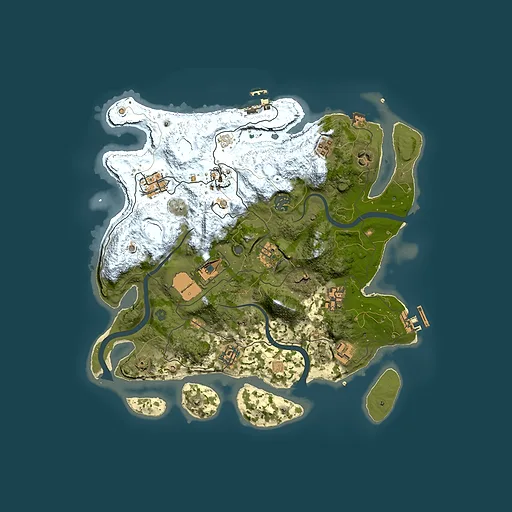 Rust map seed 1907364013, 3500x3500m top-down preview