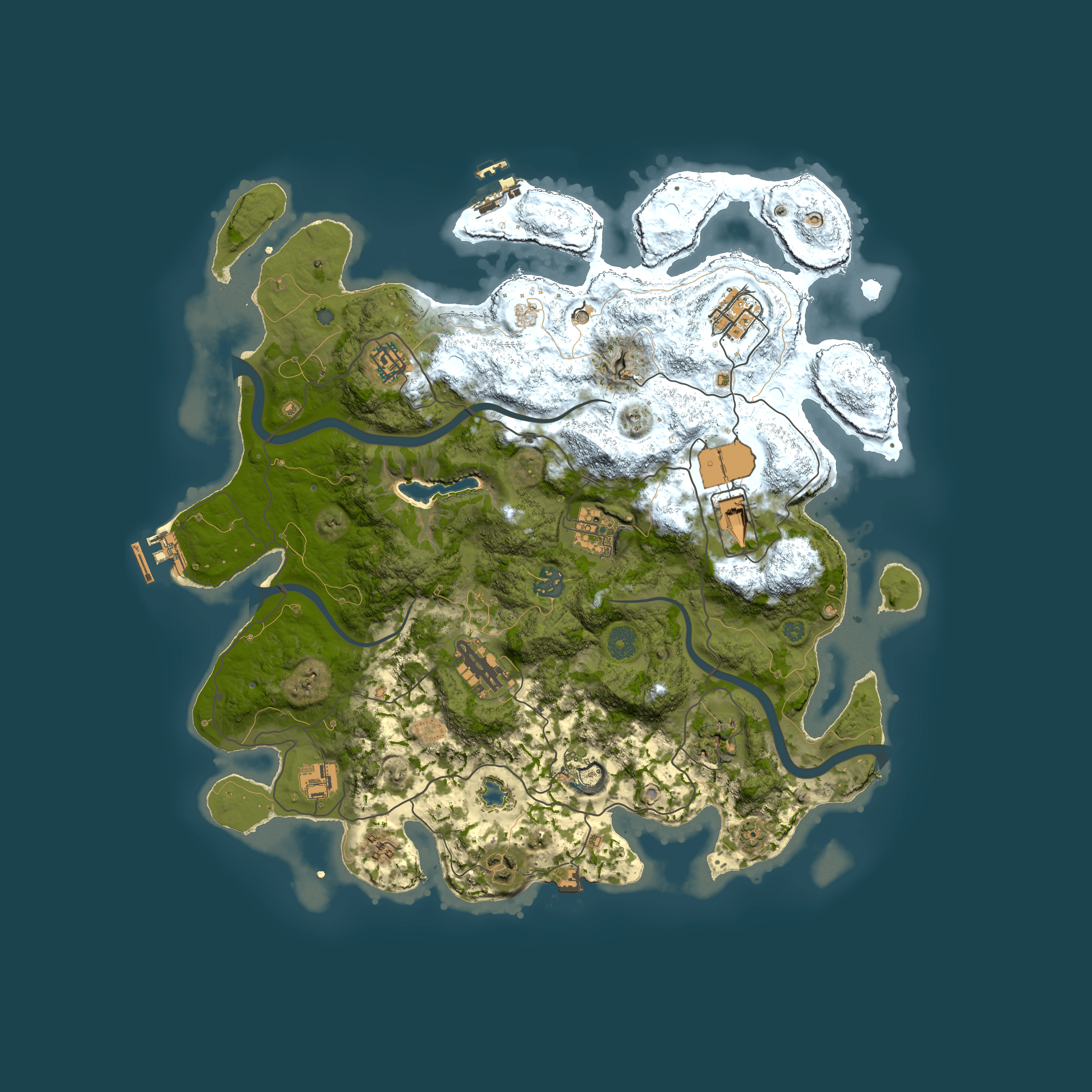 Full top-down render of Rust map seed 1797607740, 4000x4000m