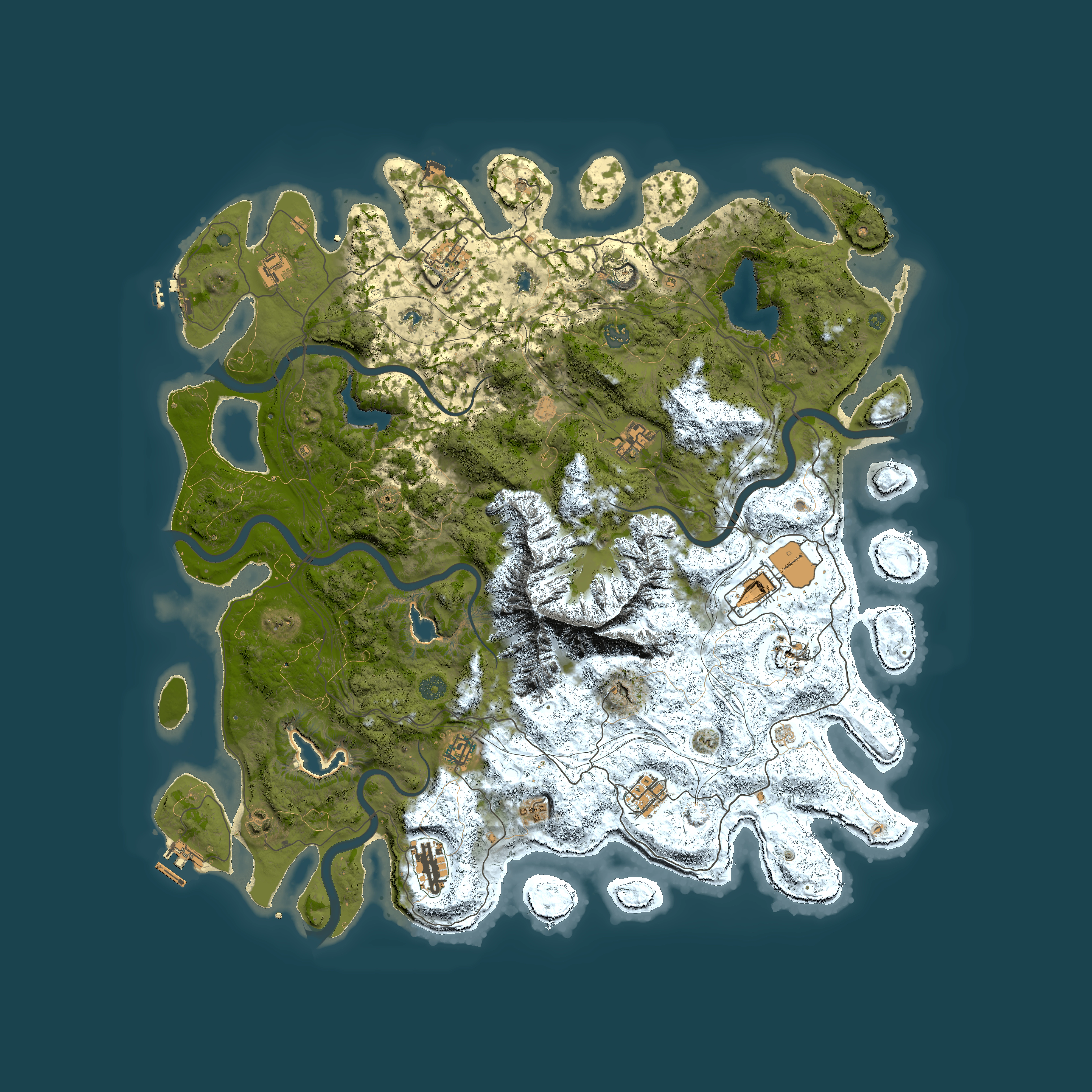 Full top-down render of Rust map seed 1400647134, 5000x5000m