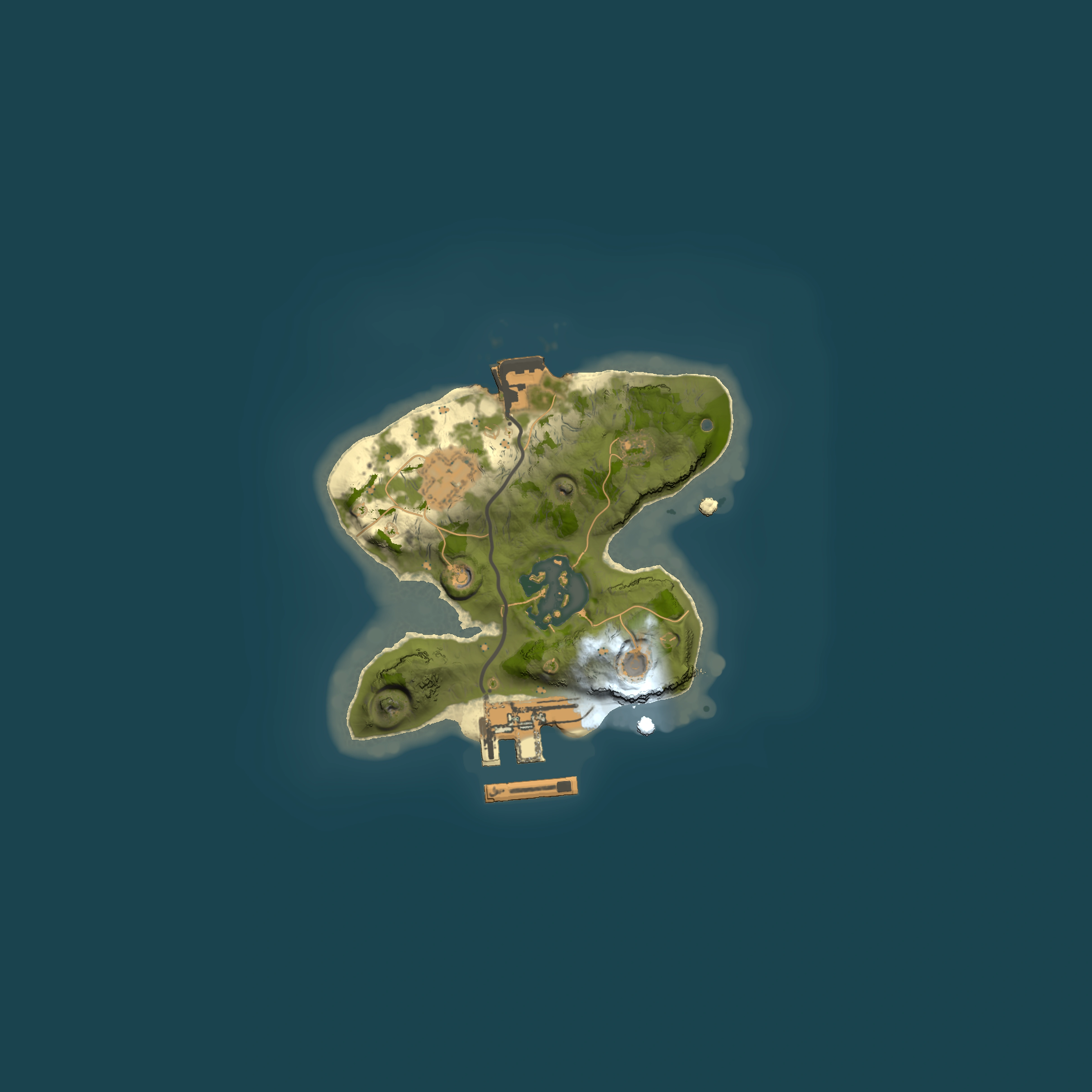 Full top-down render of Rust map seed 1396918120, 1500x1500m