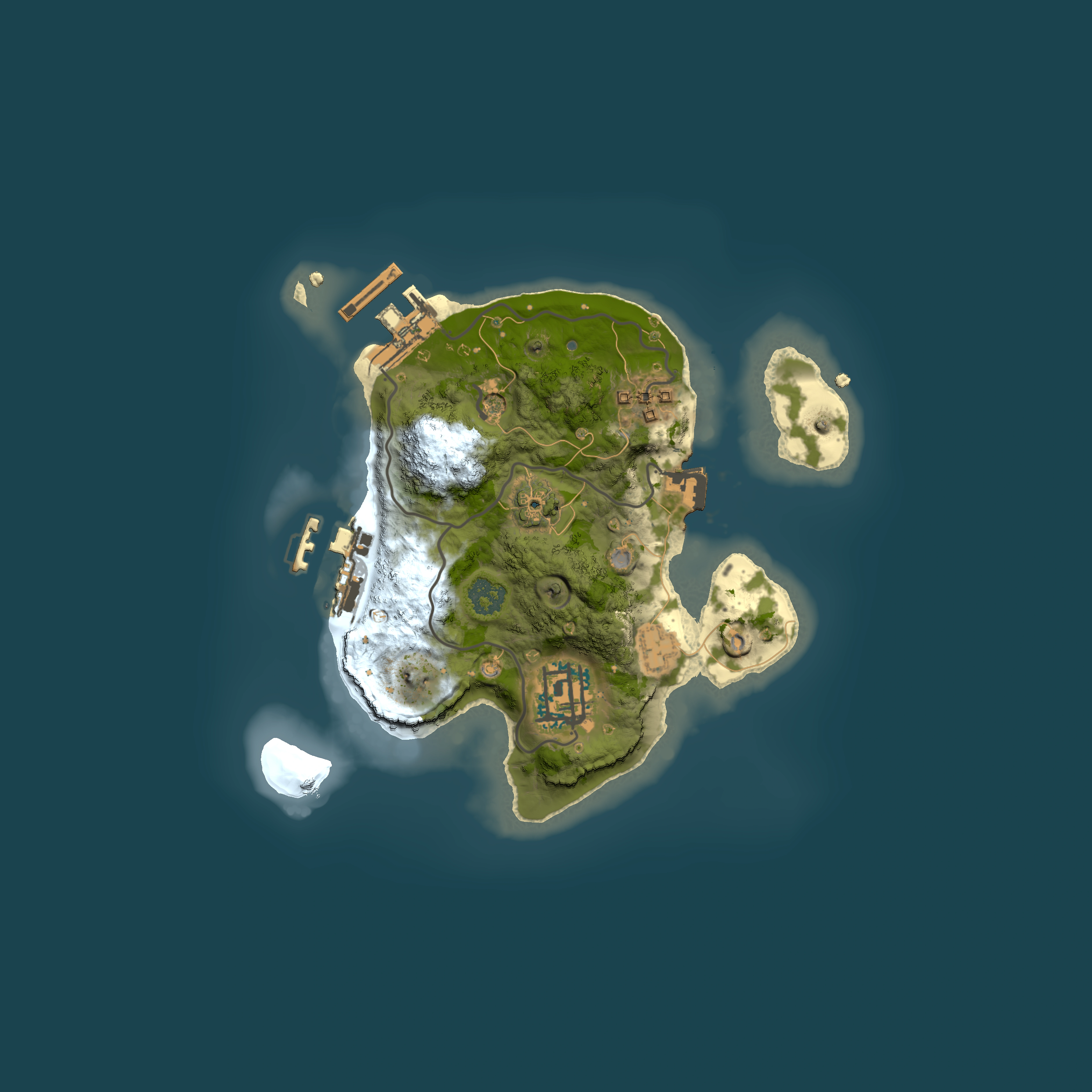 Full top-down render of Rust map seed 713252092, 2000x2000m