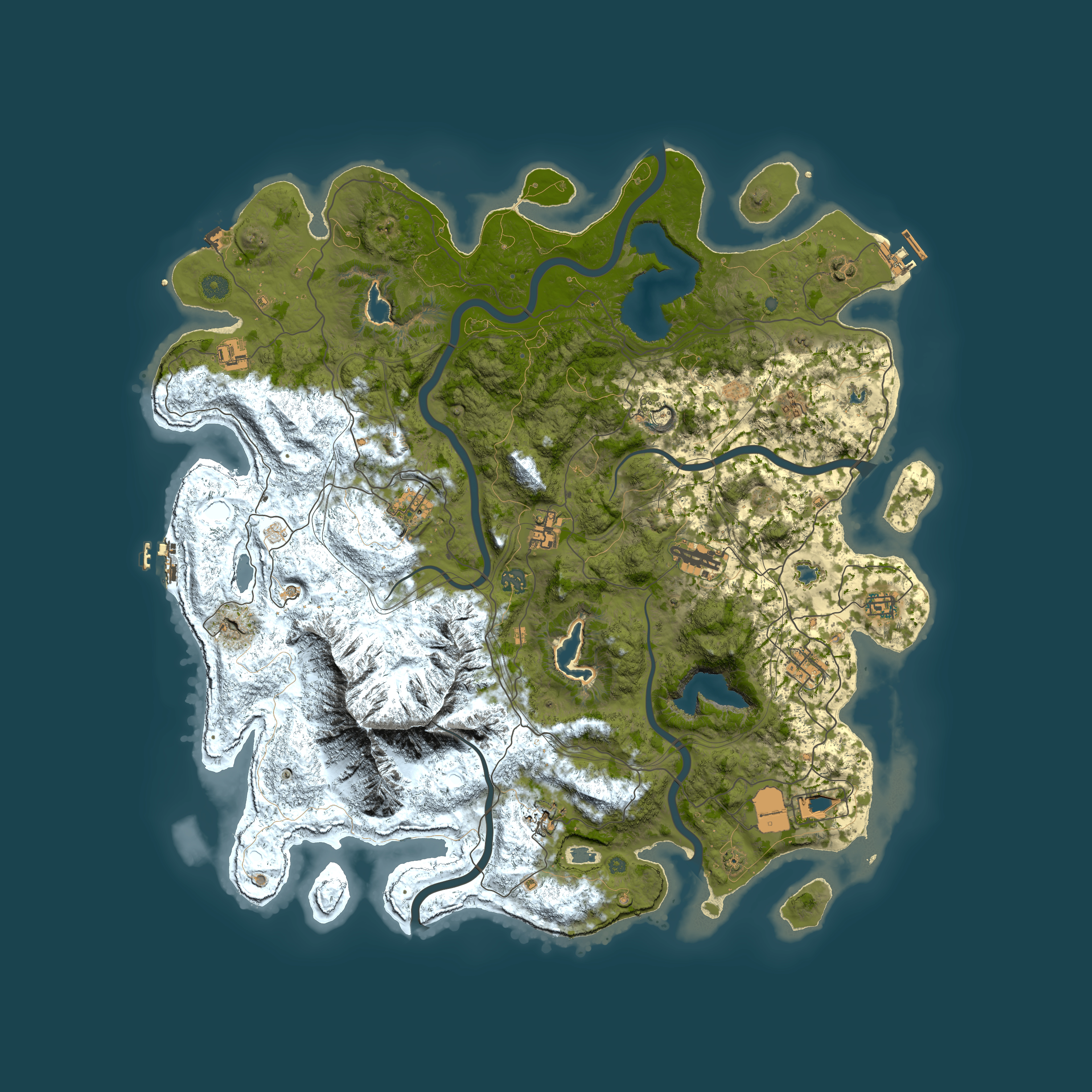 Full top-down render of Rust map seed 572665502, 5000x5000m