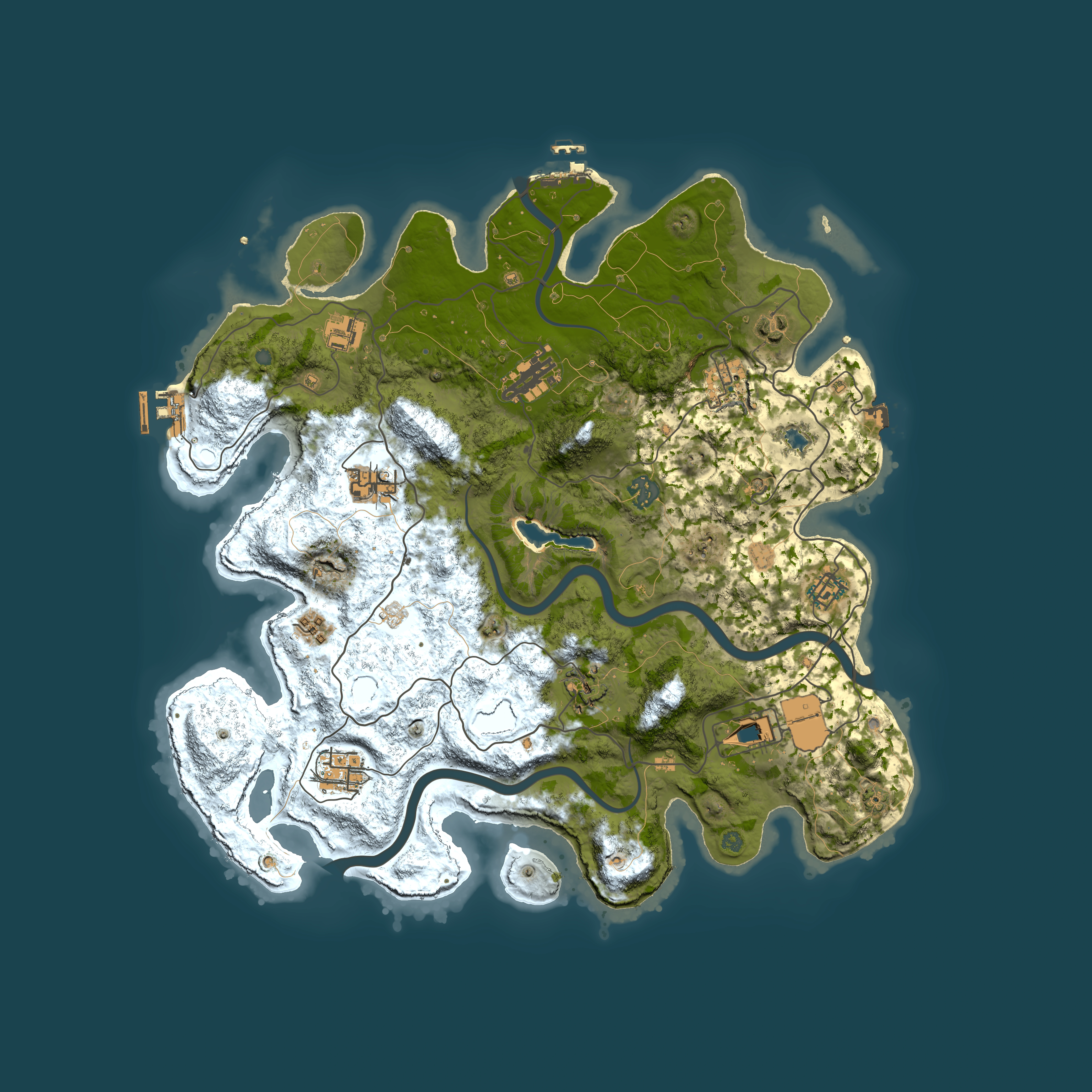 Full top-down render of Rust map seed 931894930, 4000x4000m