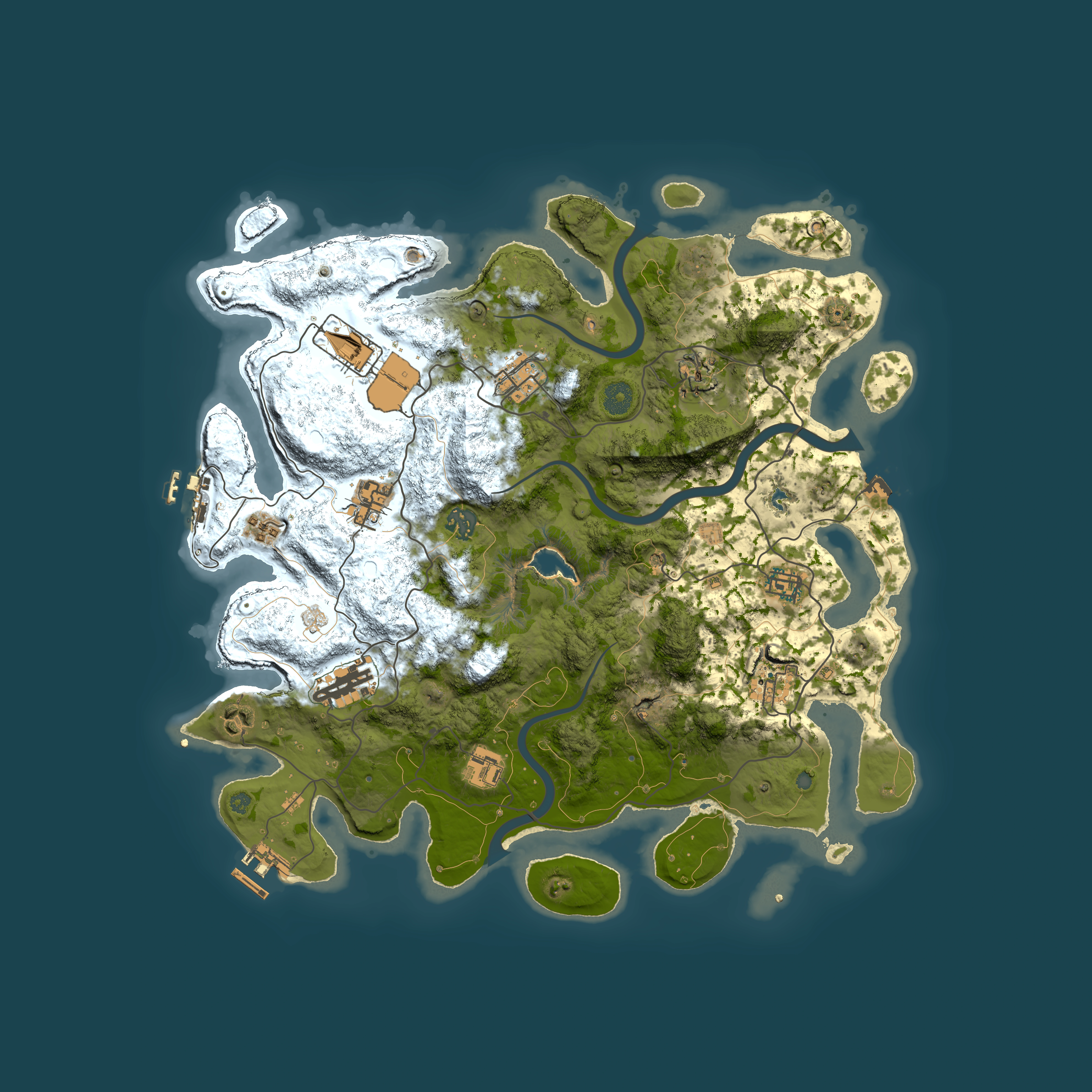 Full top-down render of Rust map seed 897198017, 4000x4000m