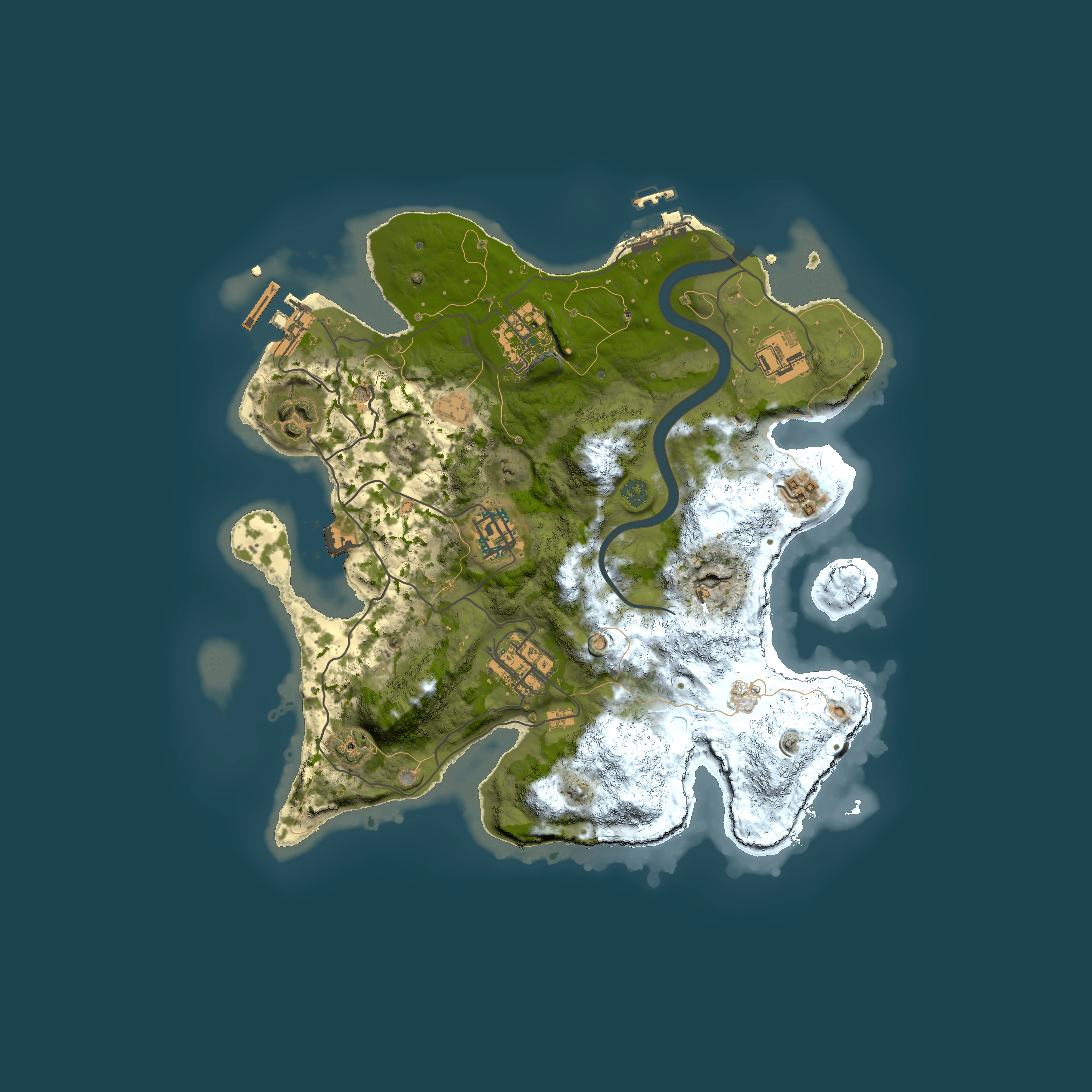 Full top-down render of Rust map seed 2082124683, 3000x3000m