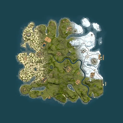 Rust map seed 1337, 3850x3850m top-down preview