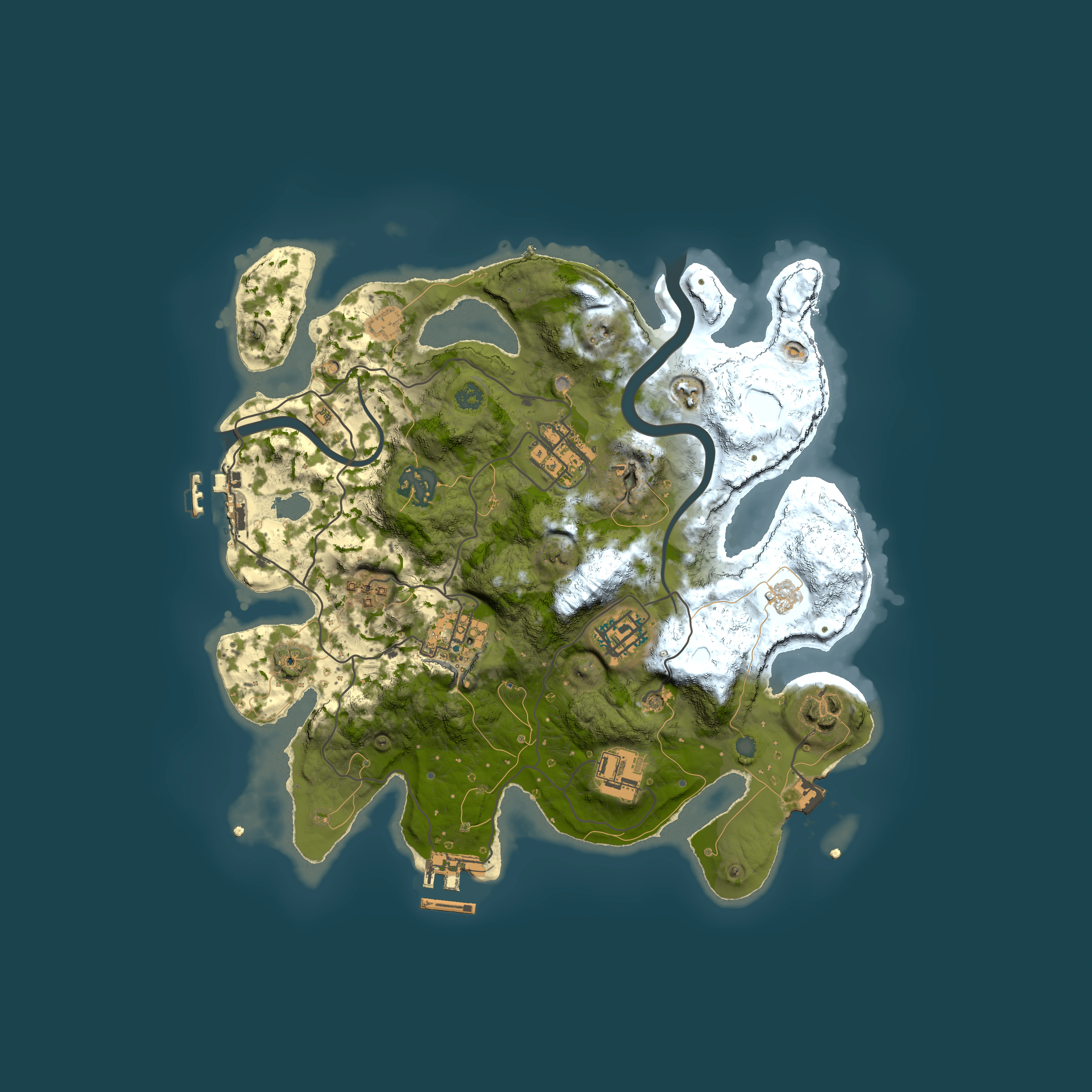 Full top-down render of Rust map seed 2050998332, 3000x3000m