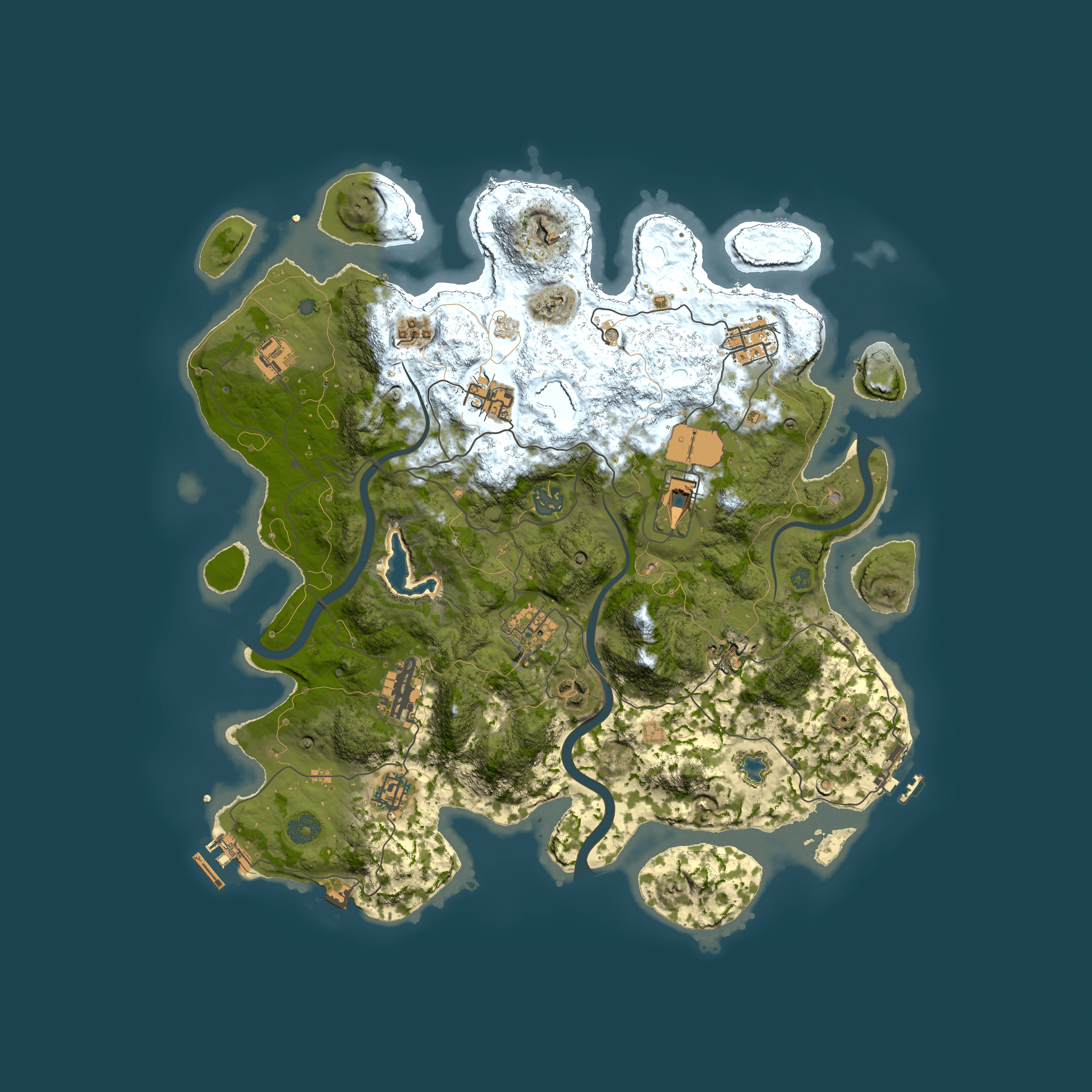 Full top-down render of Rust map seed 1578714667, 4000x4000m