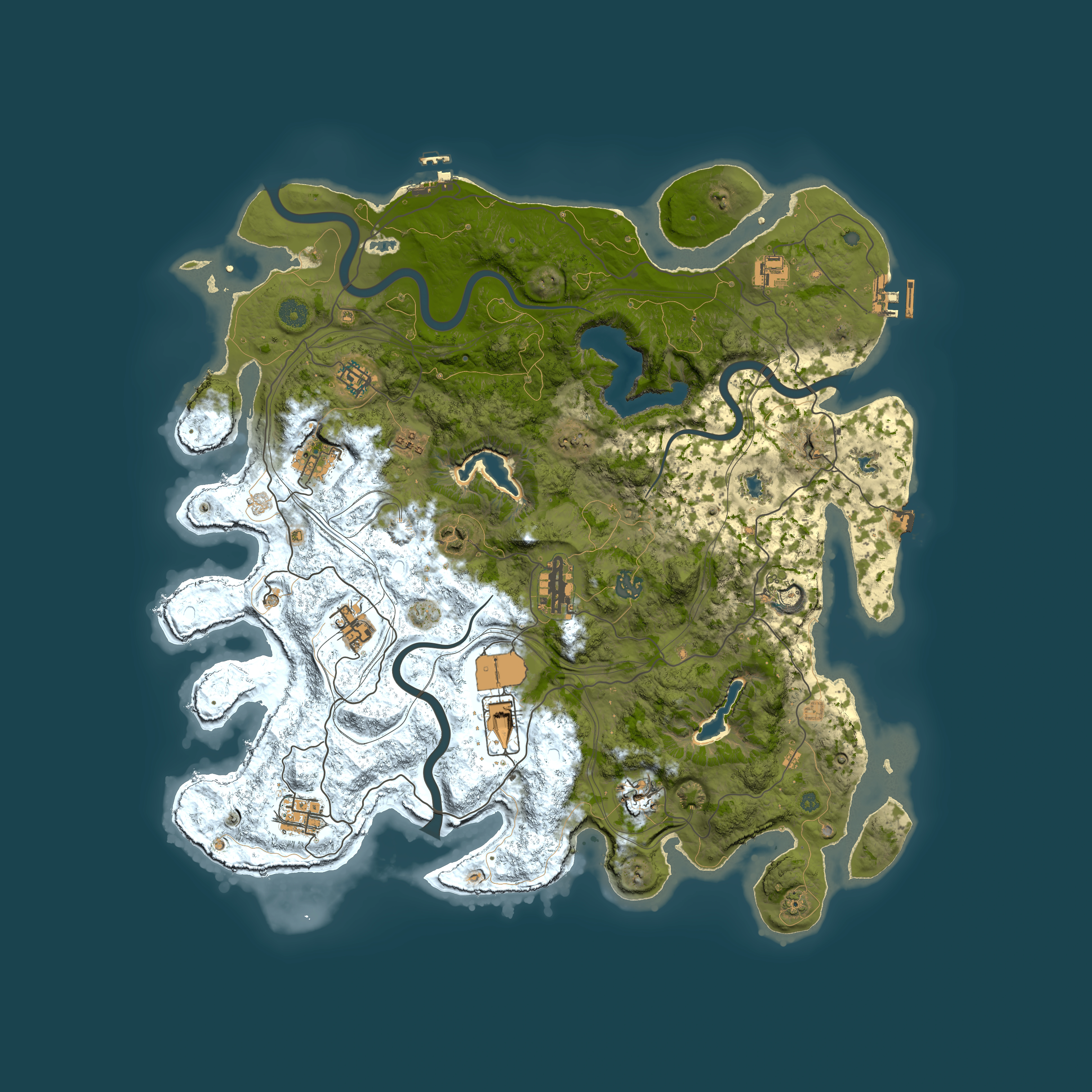 Full top-down render of Rust map seed 1541323401, 4500x4500m
