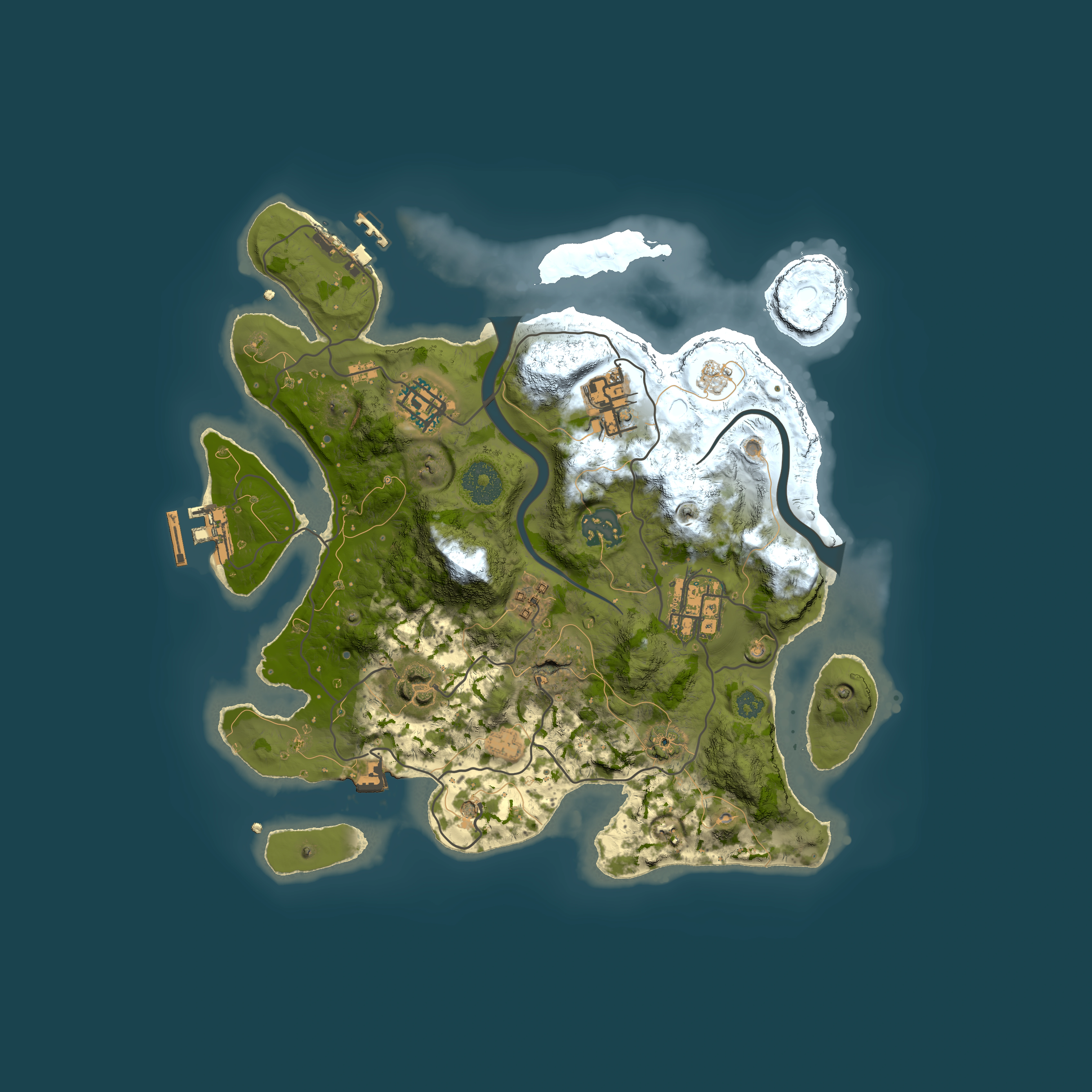 Full top-down render of Rust map seed 397010159, 3000x3000m