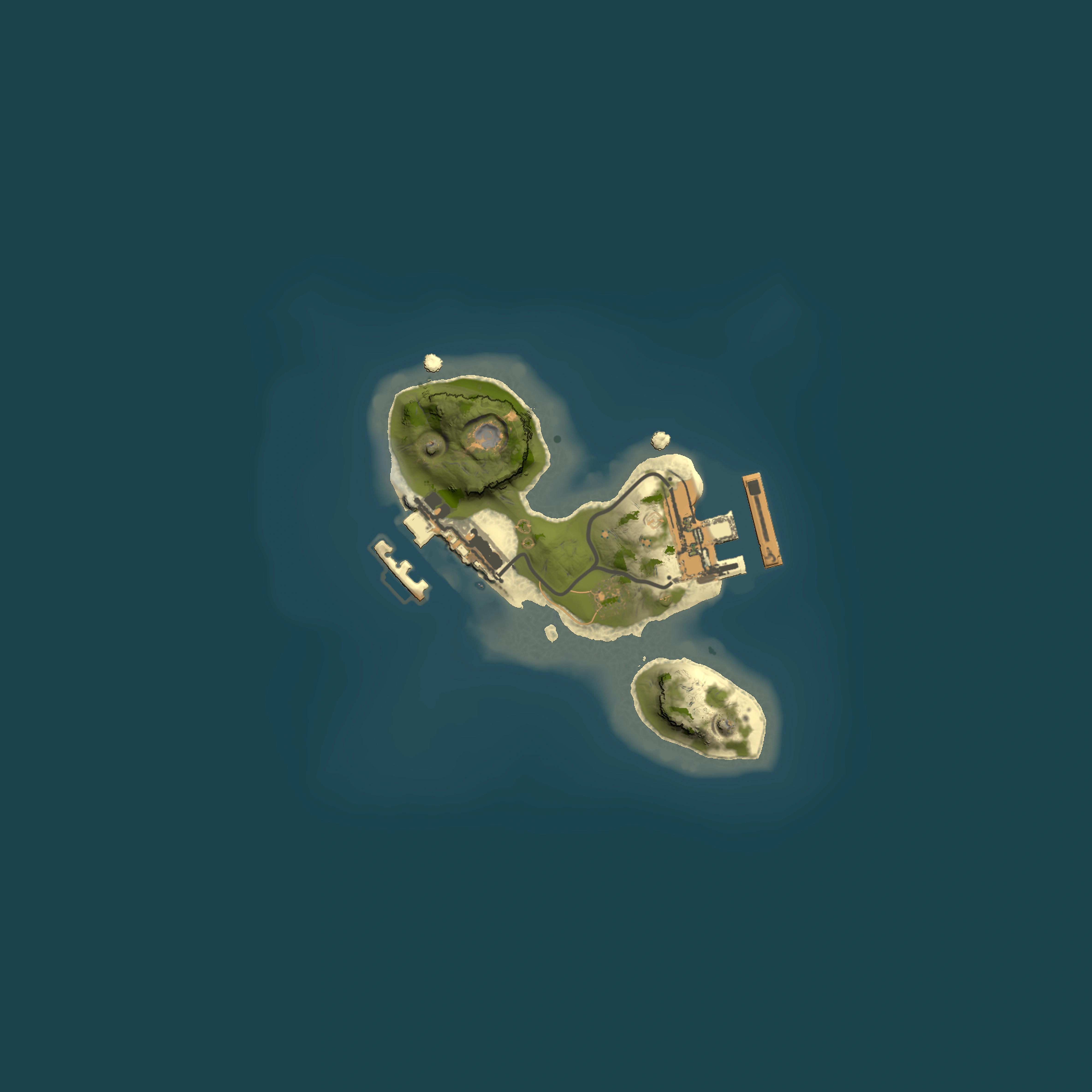 Full top-down render of Rust map seed 106811746, 1500x1500m