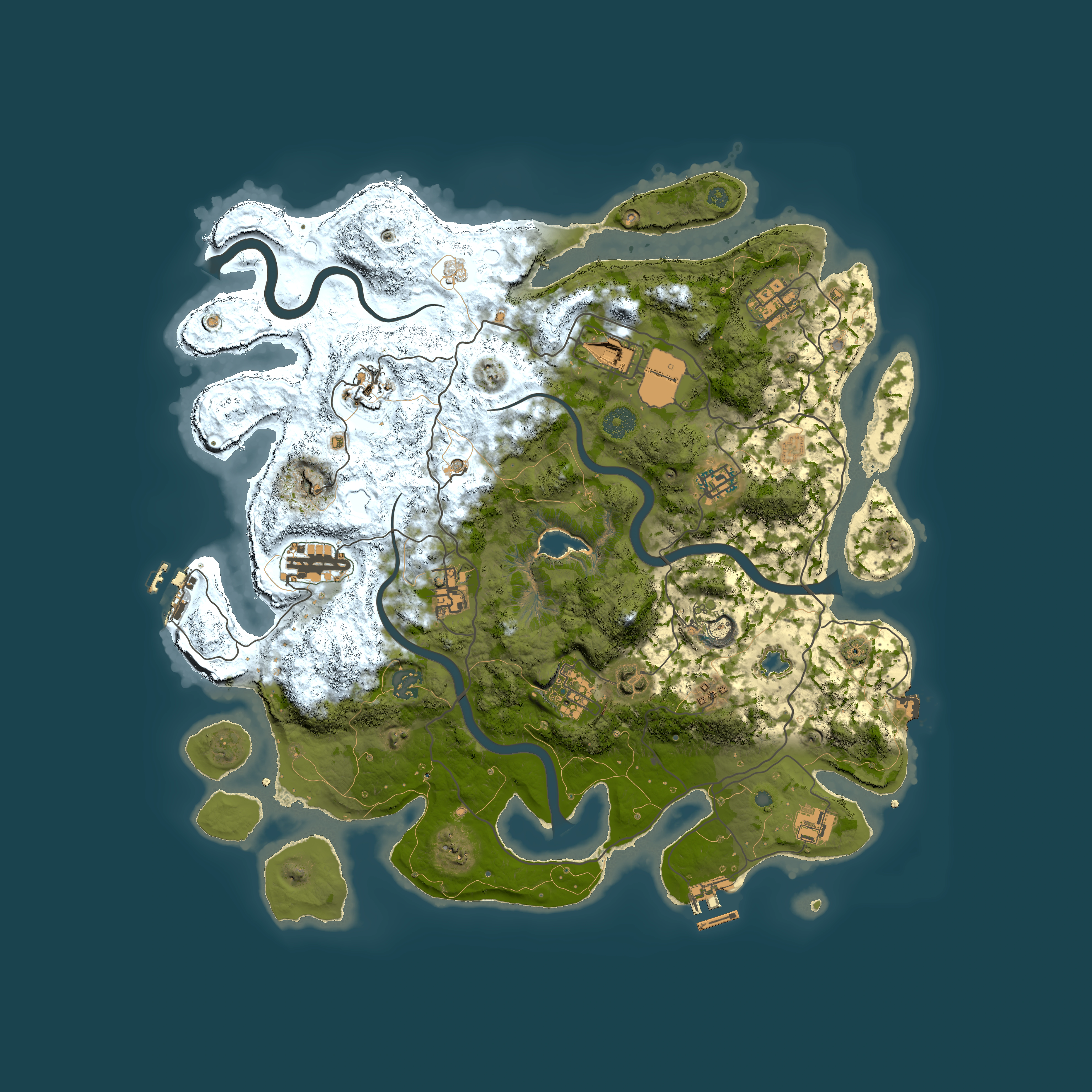 Full top-down render of Rust map seed 790636620, 4000x4000m