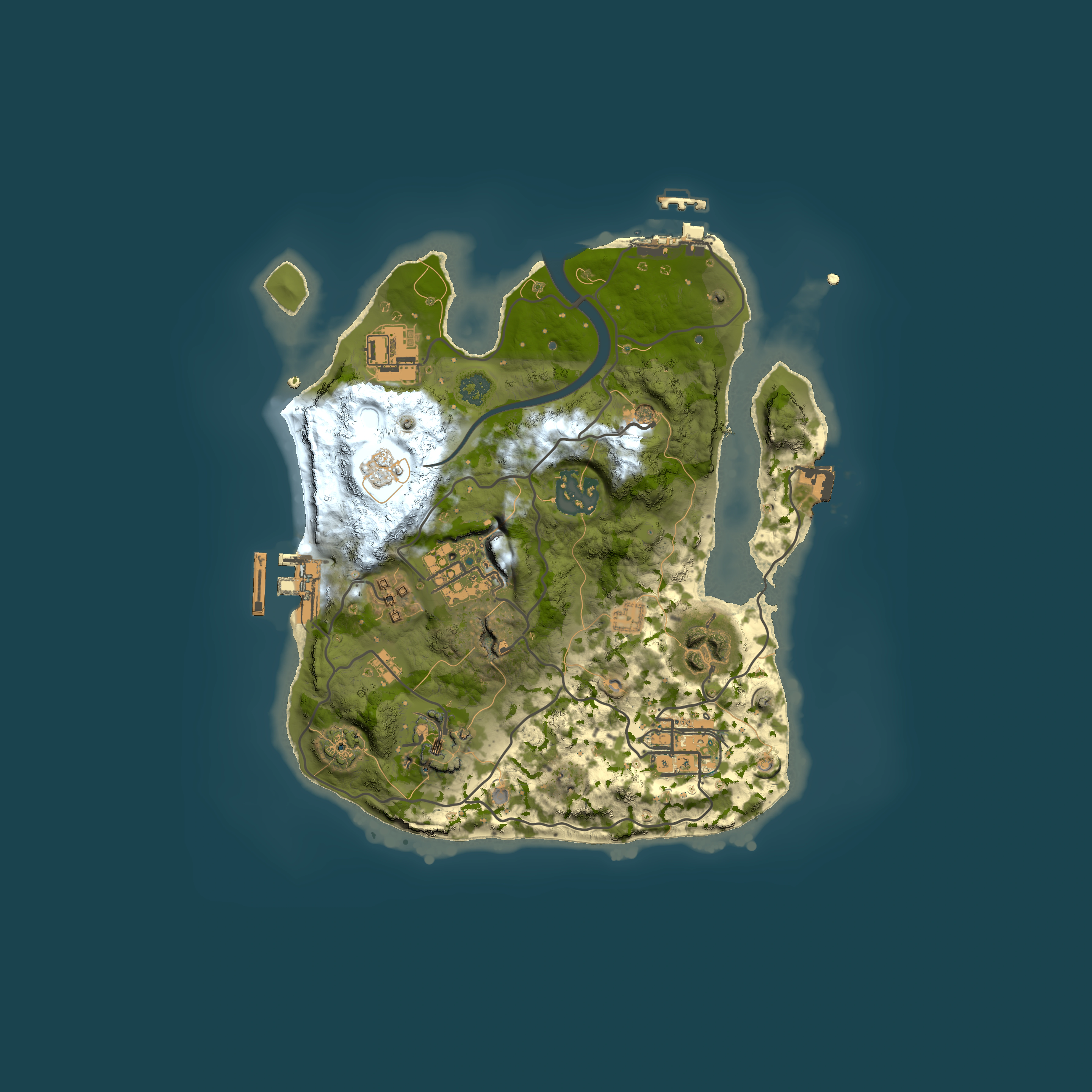 Full top-down render of Rust map seed 395219352, 2500x2500m
