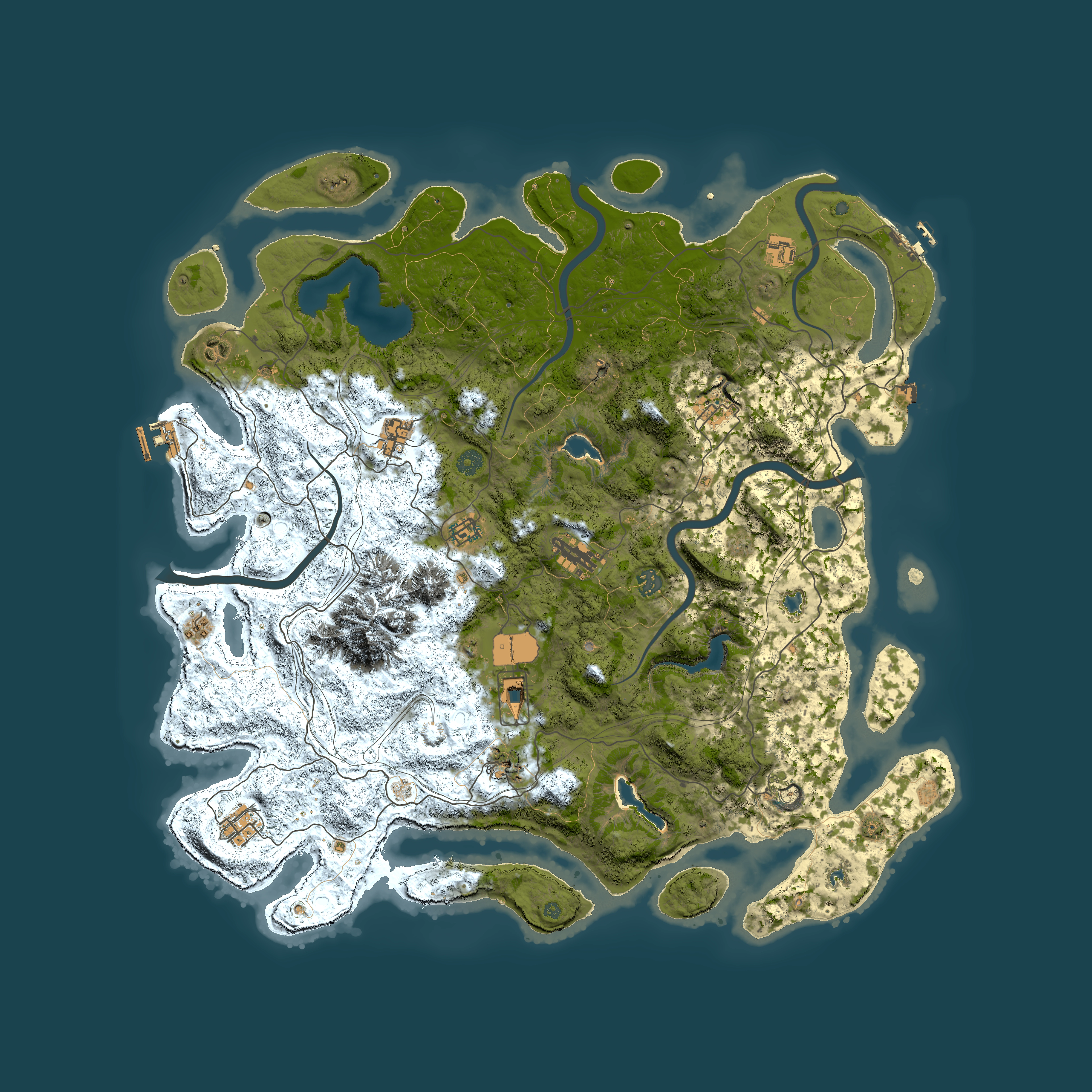 Full top-down render of Rust map seed 86278890, 5000x5000m