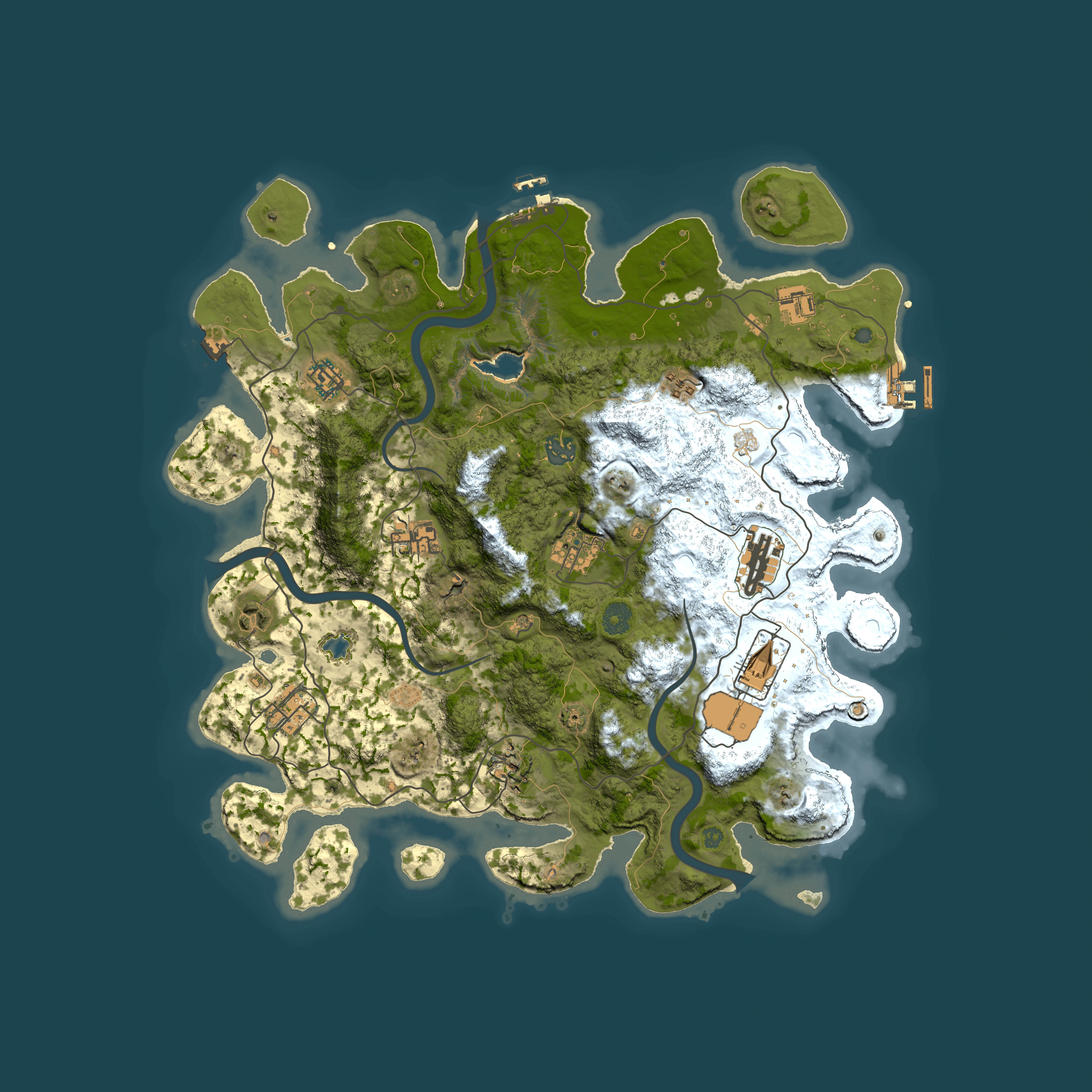 Full top-down render of Rust map seed 186292547, 4000x4000m