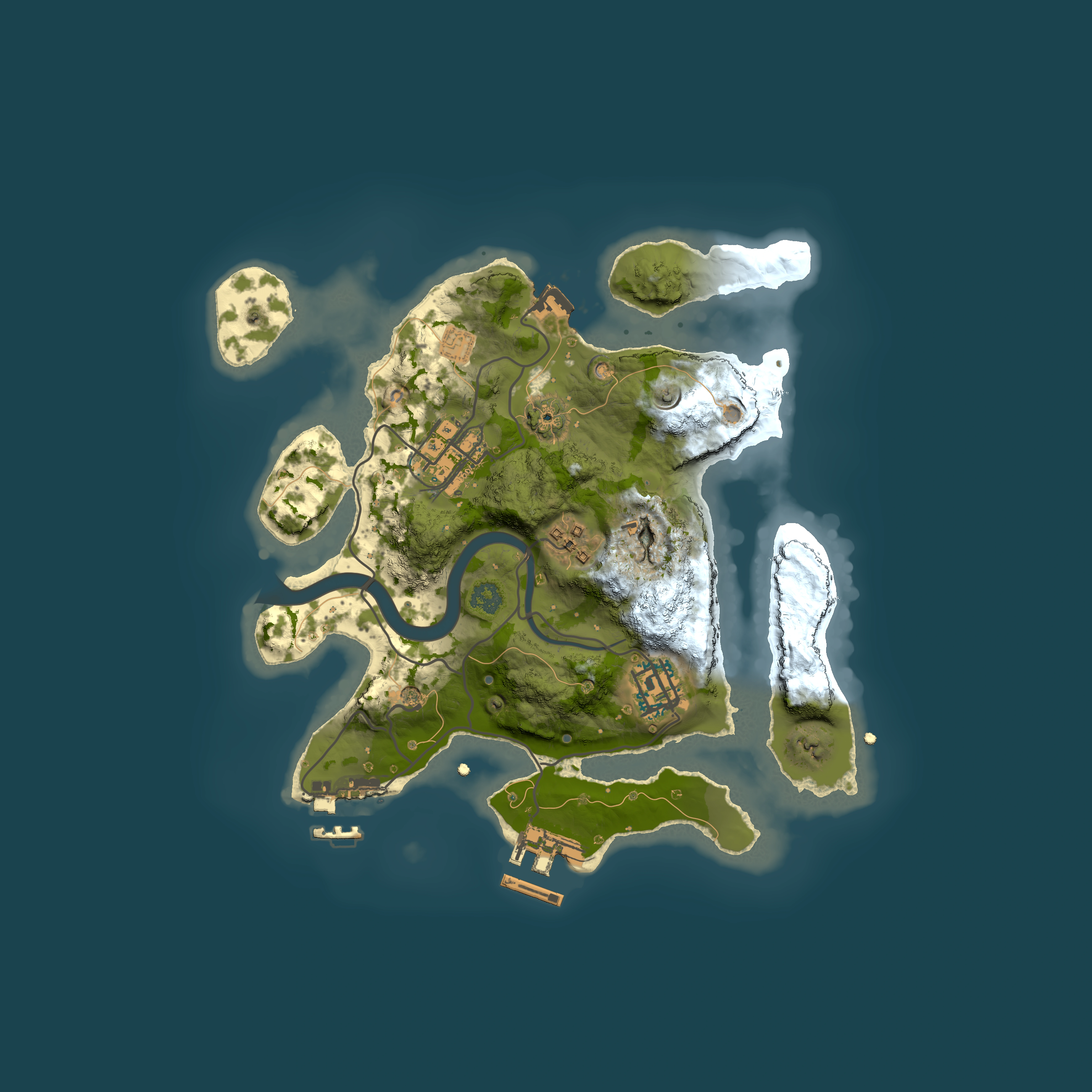 Full top-down render of Rust map seed 967922393, 2500x2500m