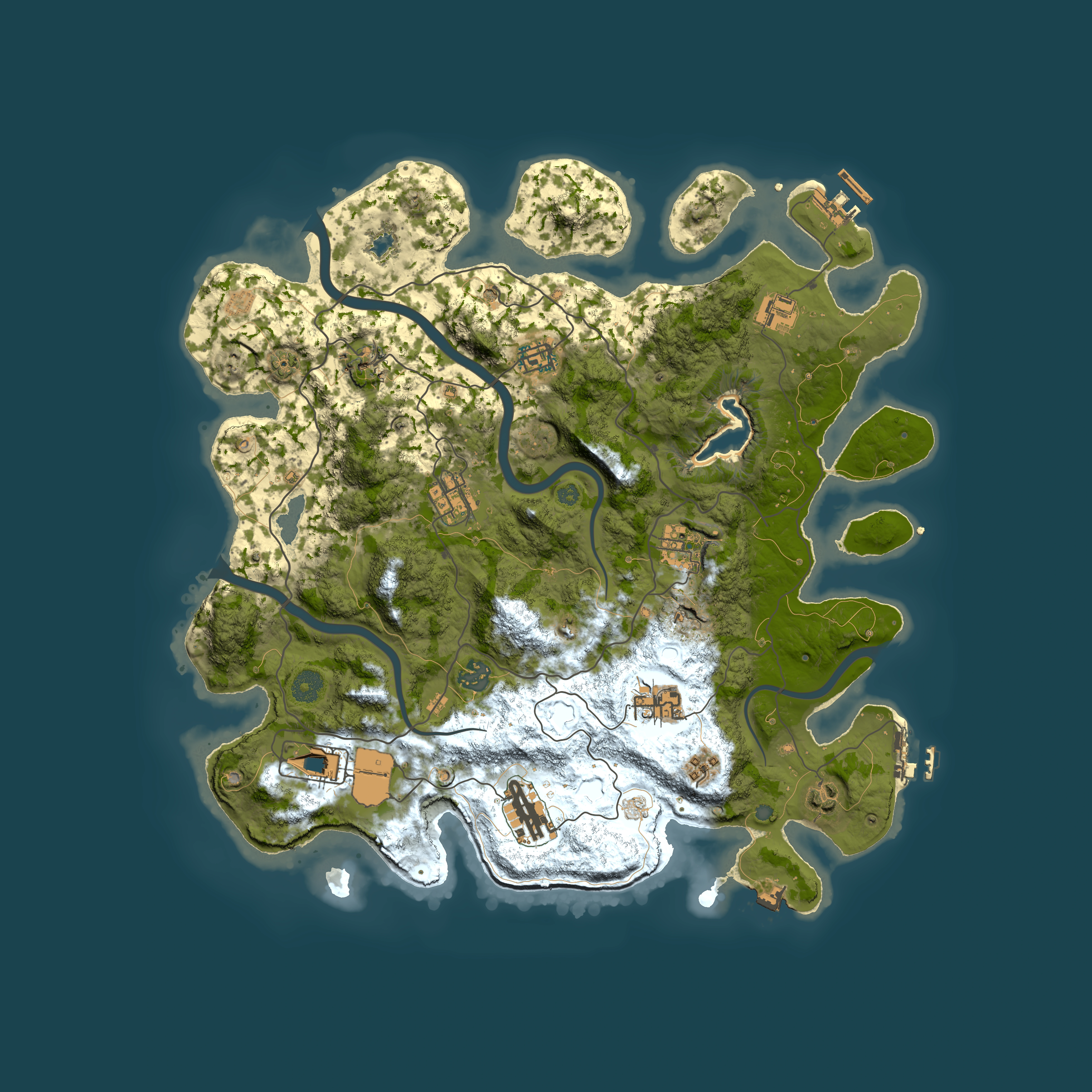 Full top-down render of Rust map seed 916172605, 4000x4000m