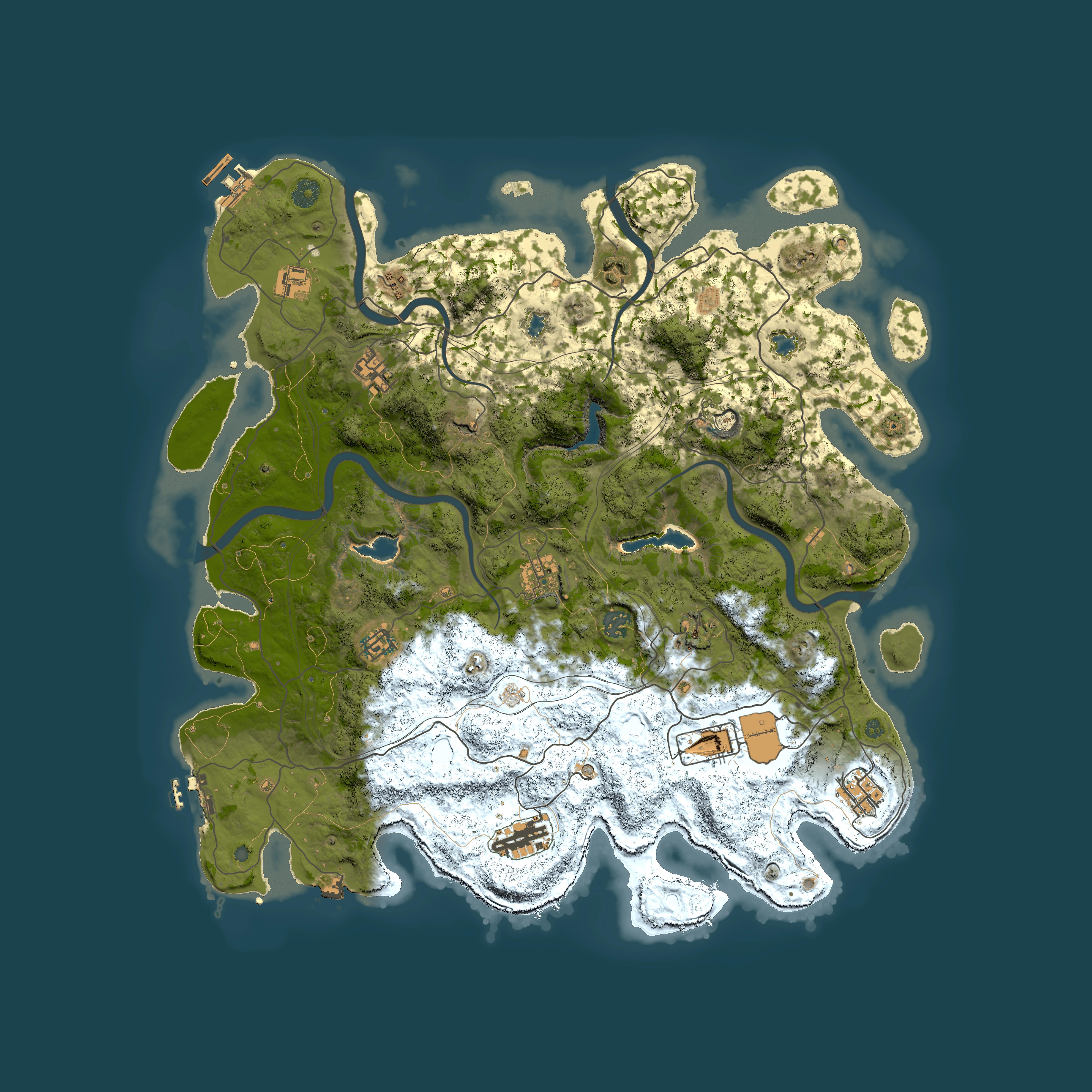 Full top-down render of Rust map seed 601824138, 4500x4500m