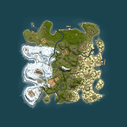 Rust map seed 870670246, 3500x3500m top-down preview