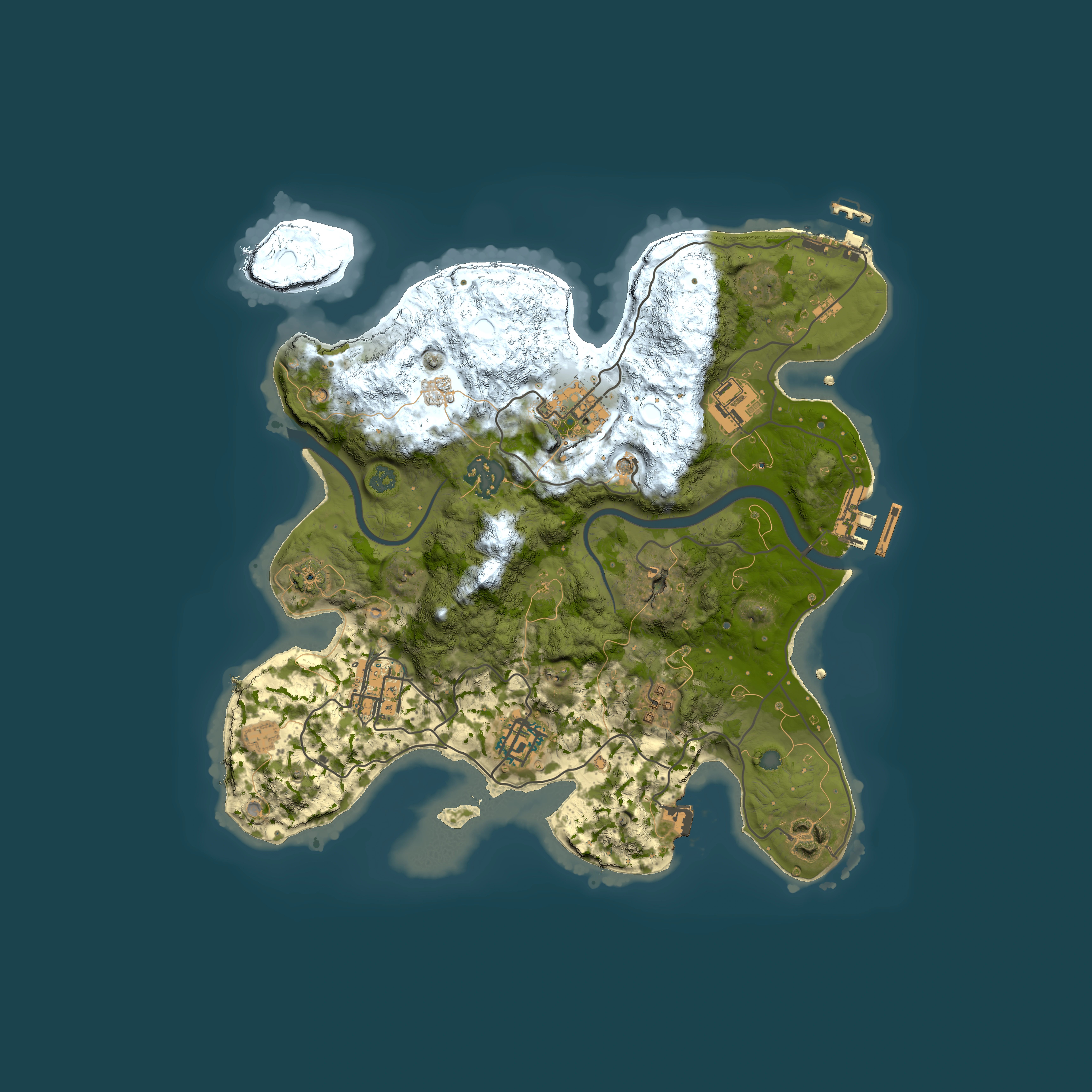Full top-down render of Rust map seed 1171737100, 3000x3000m