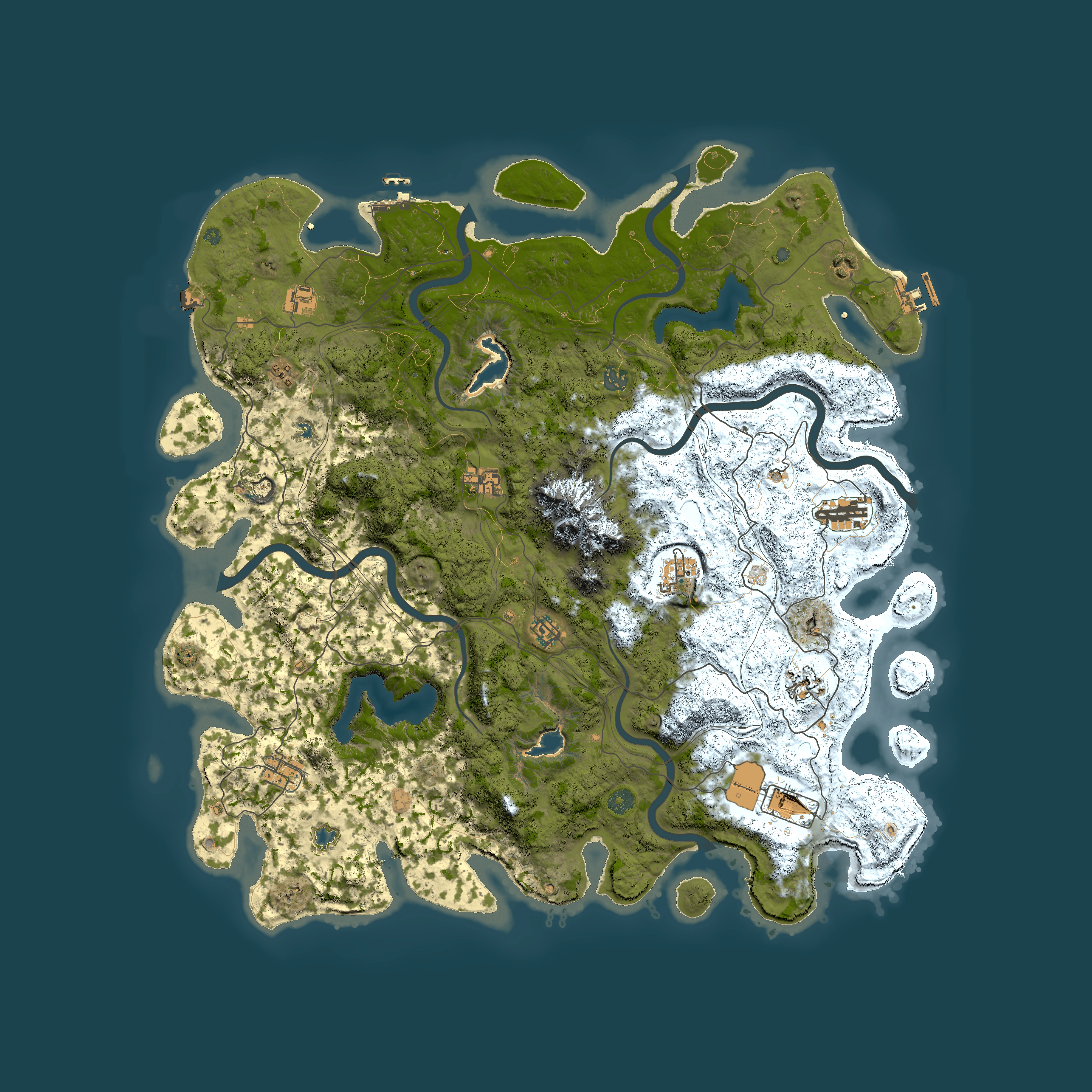 Full top-down render of Rust map seed 1526825260, 5000x5000m