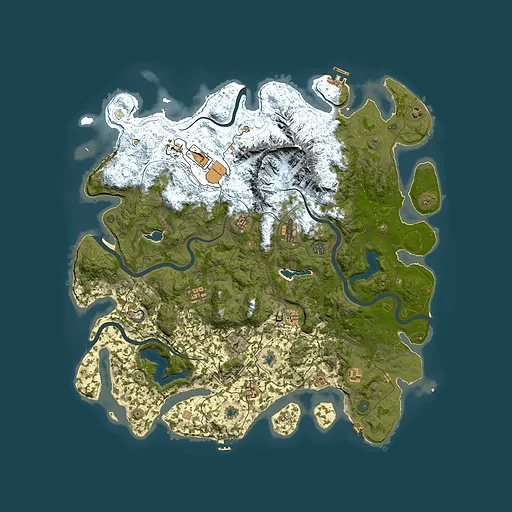 Rust map seed 2088124433, 5000x5000m top-down preview