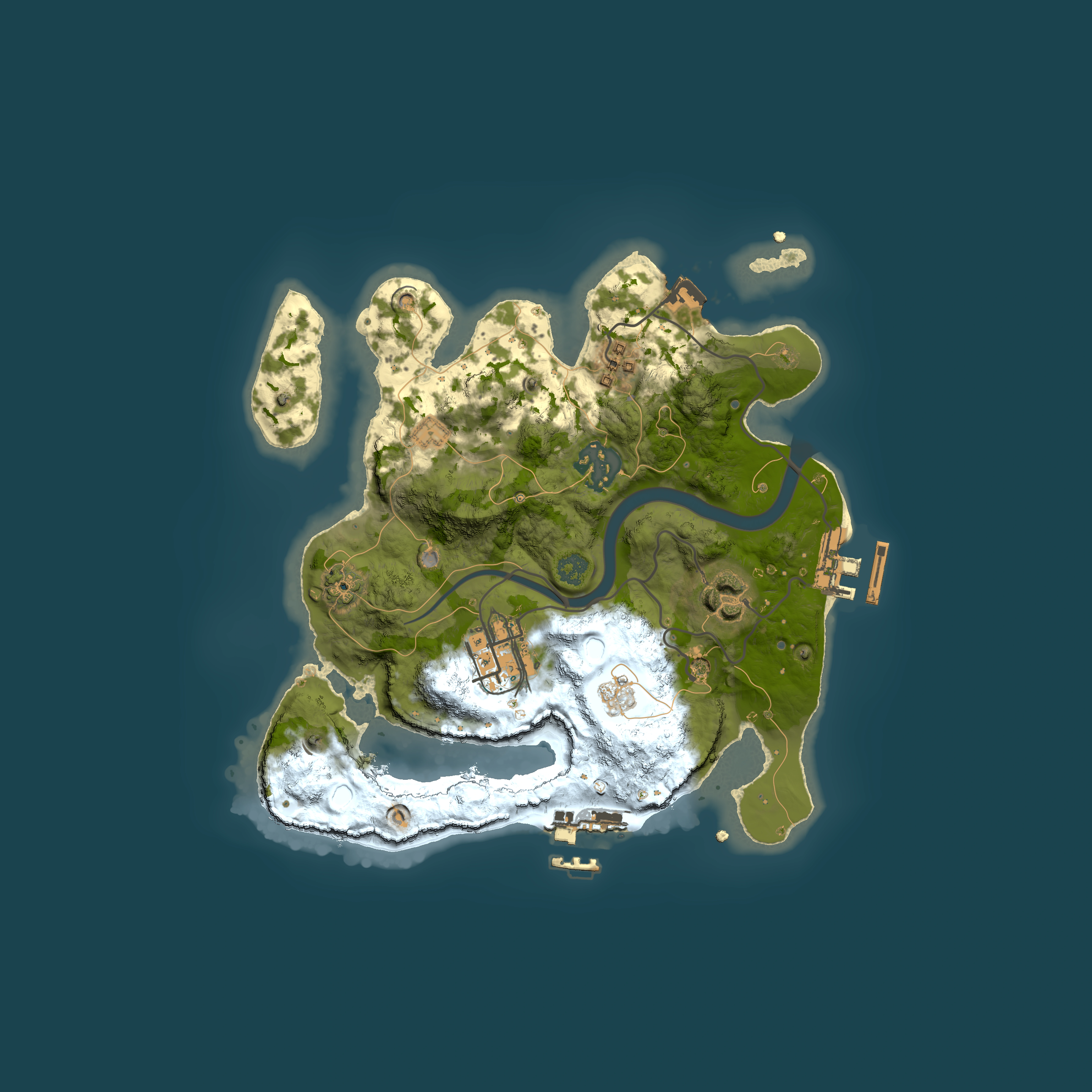 Full top-down render of Rust map seed 942839400, 2500x2500m