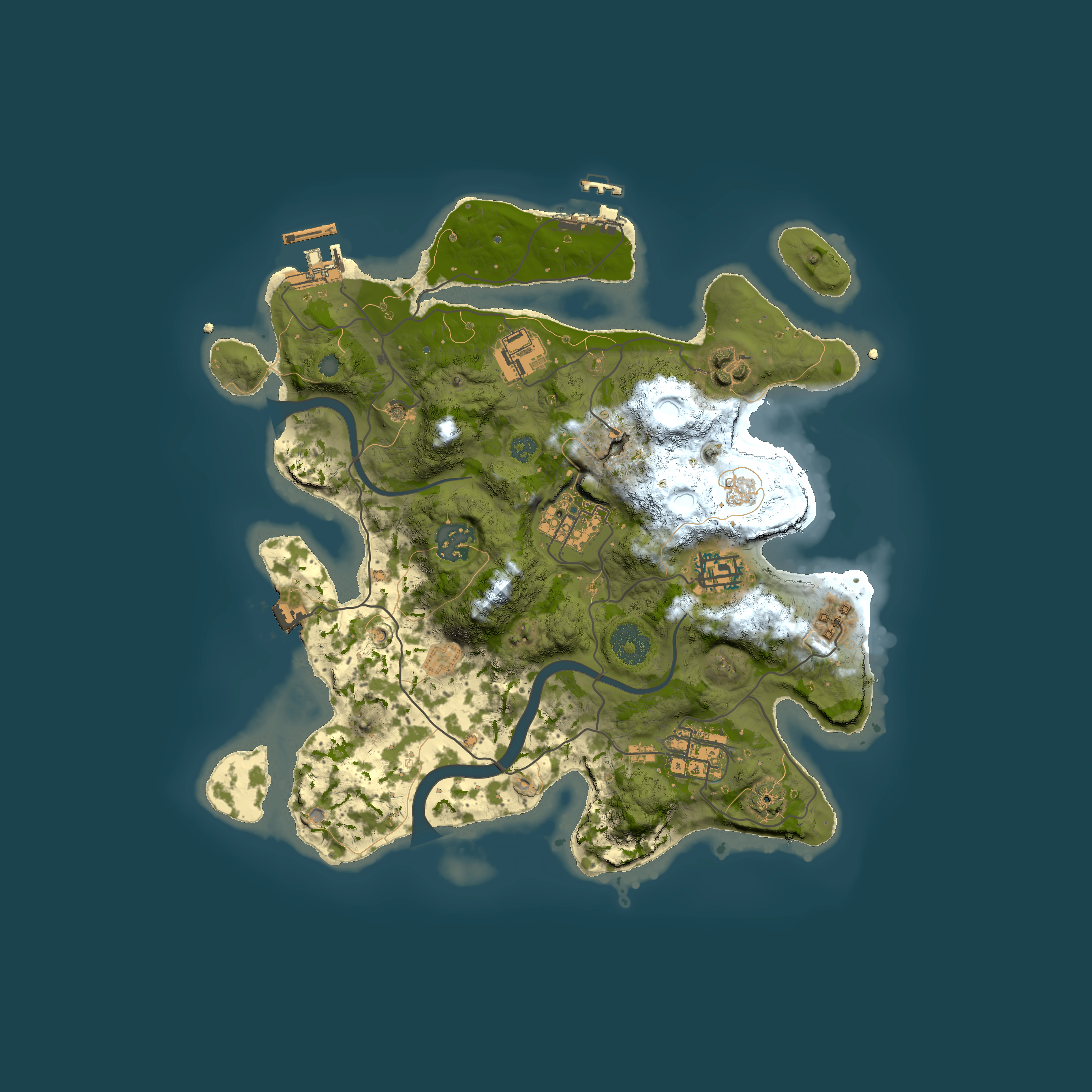 Full top-down render of Rust map seed 281771026, 3000x3000m