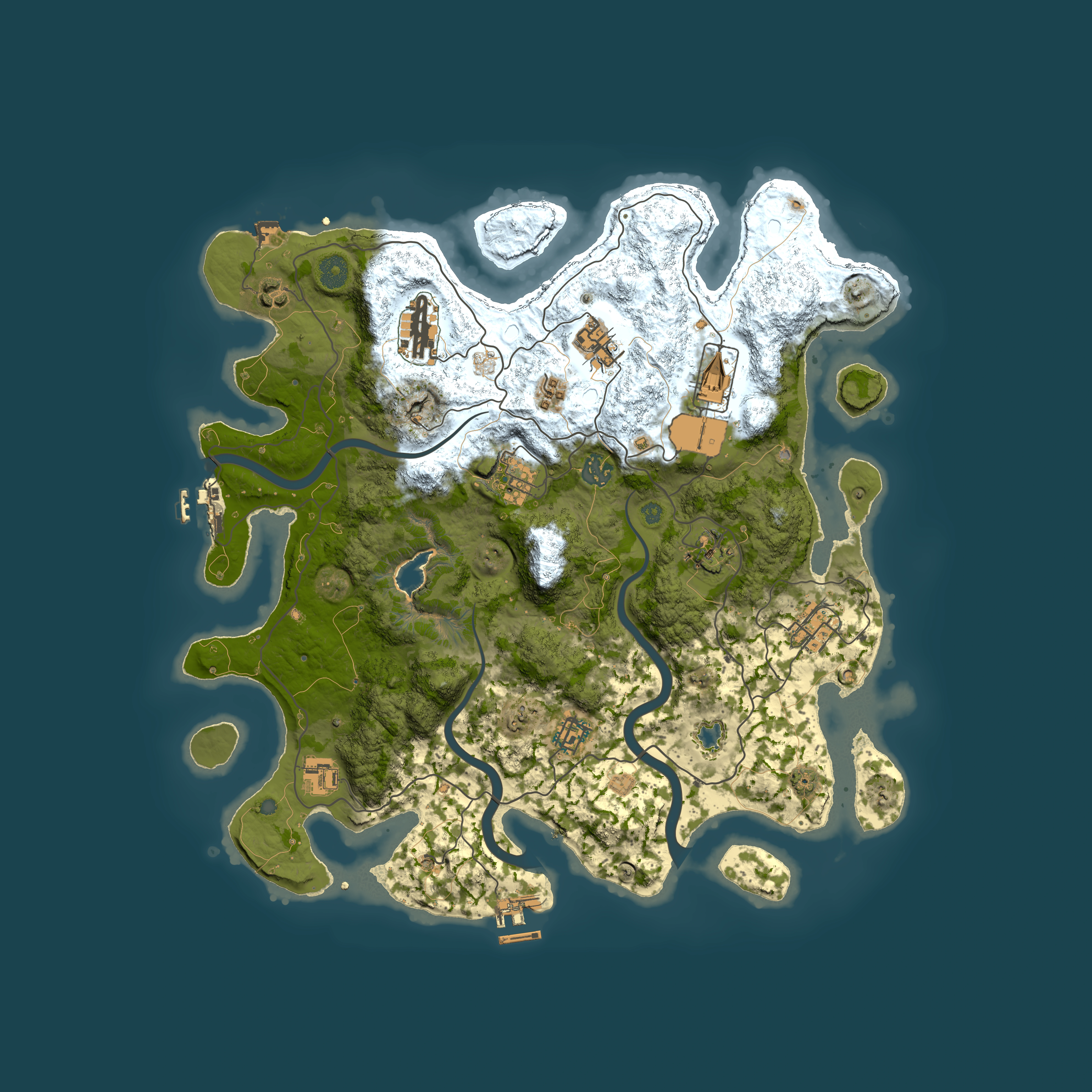Full top-down render of Rust map seed 1263410545, 4000x4000m