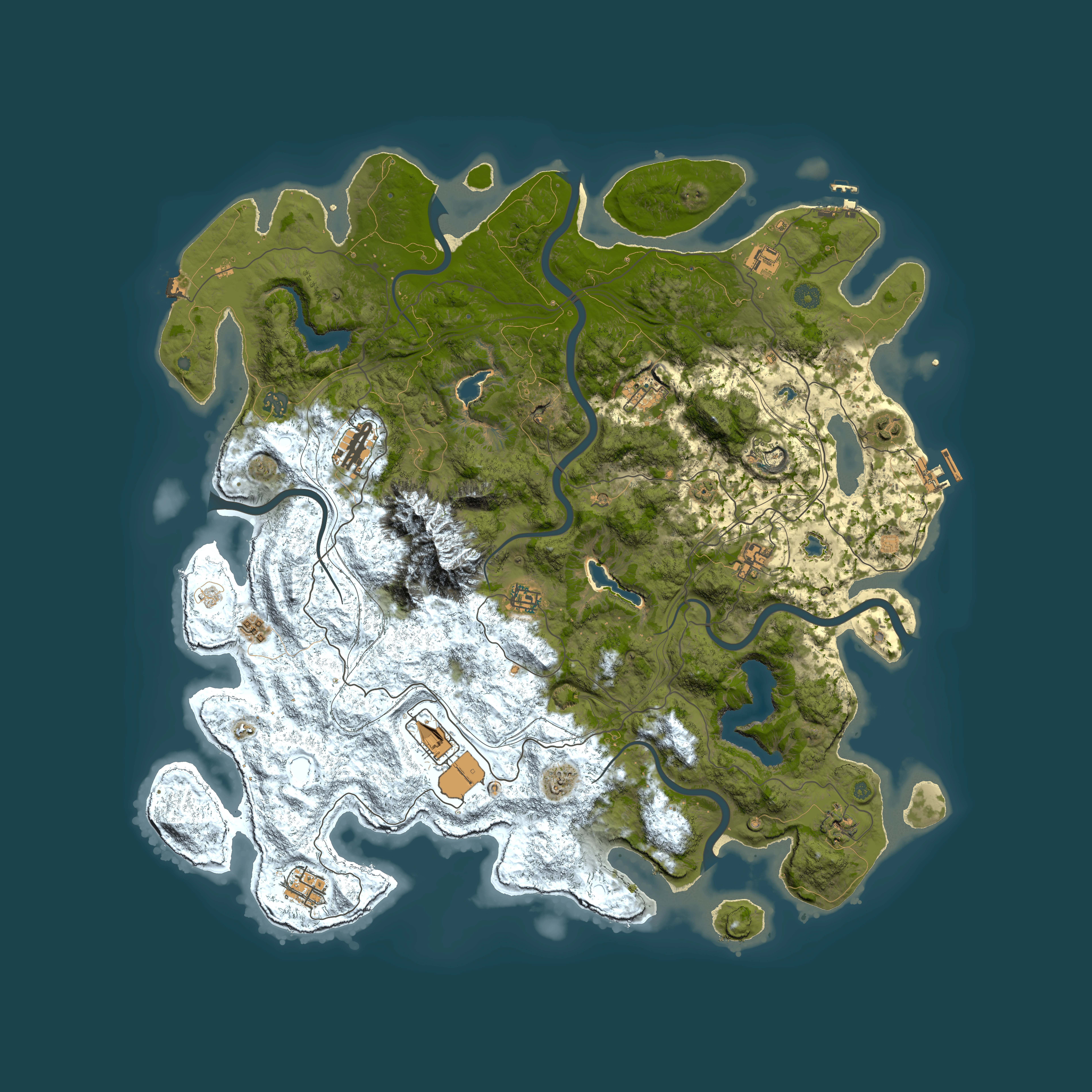 Full top-down render of Rust map seed 722119408, 5000x5000m