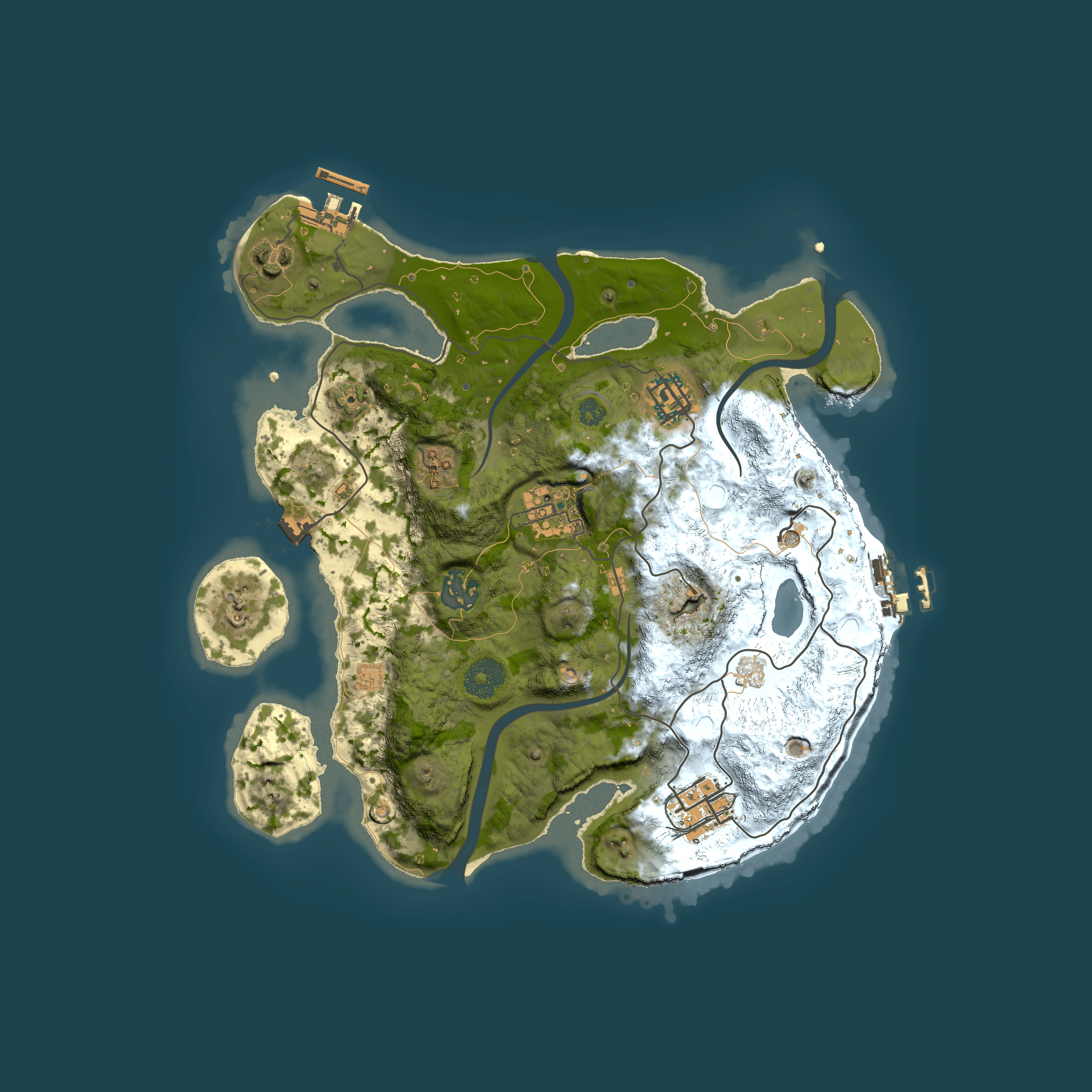 Full top-down render of Rust map seed 923961810, 3000x3000m