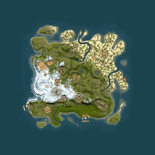 Rust map seed 1258665713, 3500x3500m top-down preview