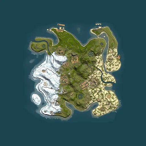 Rust map seed 1581624209, 3000x3000m top-down preview