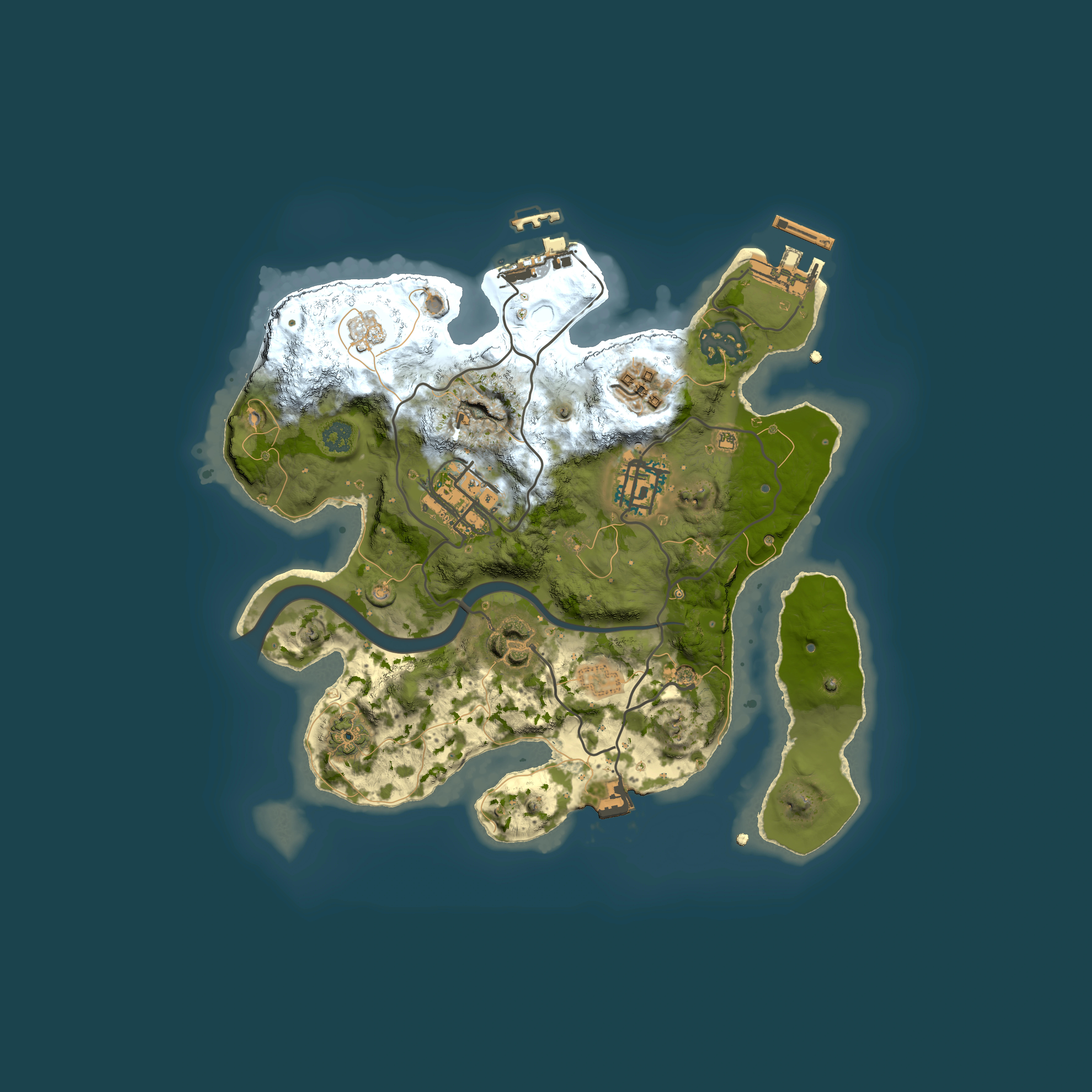 Full top-down render of Rust map seed 74519559, 2500x2500m