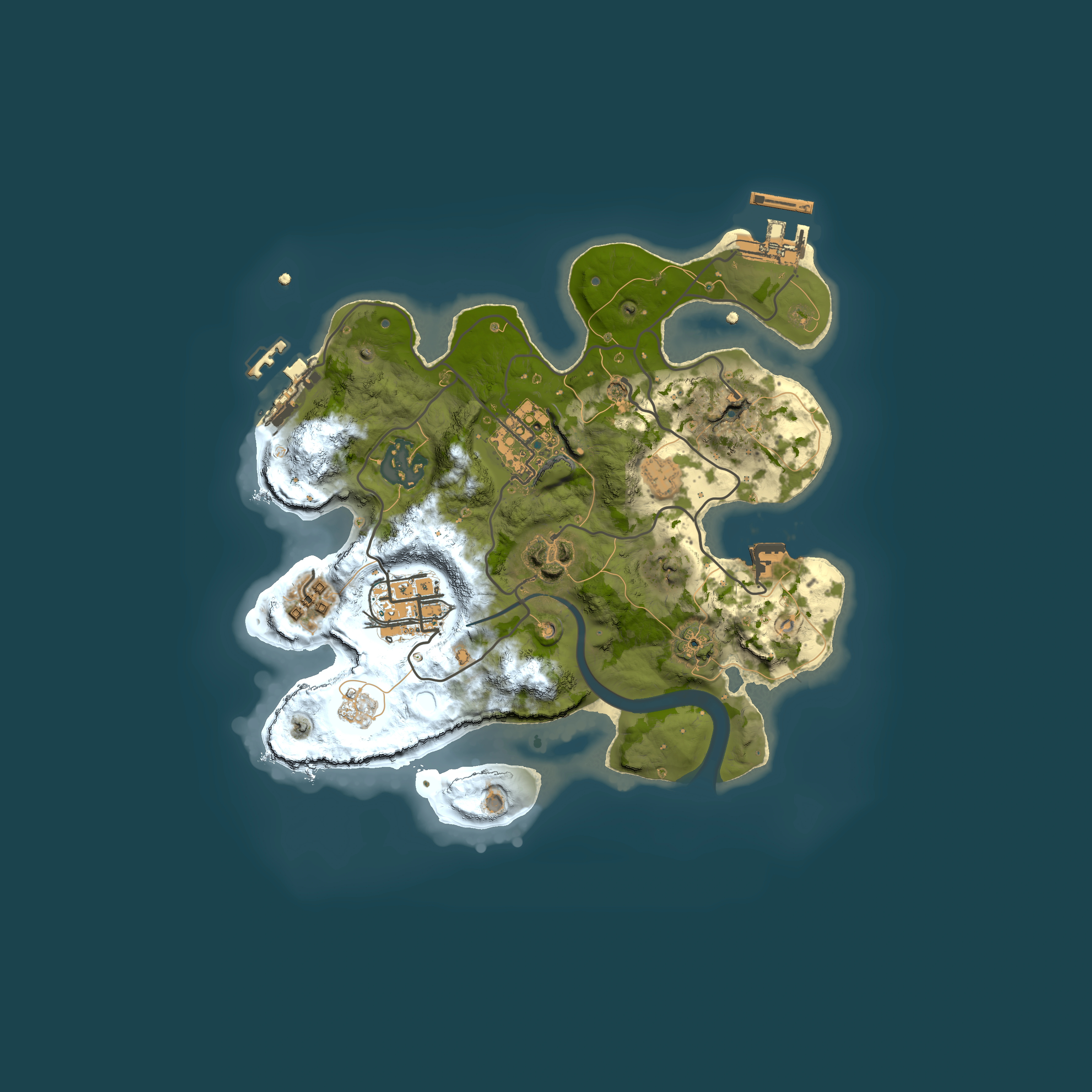 Full top-down render of Rust map seed 1819469579, 2500x2500m