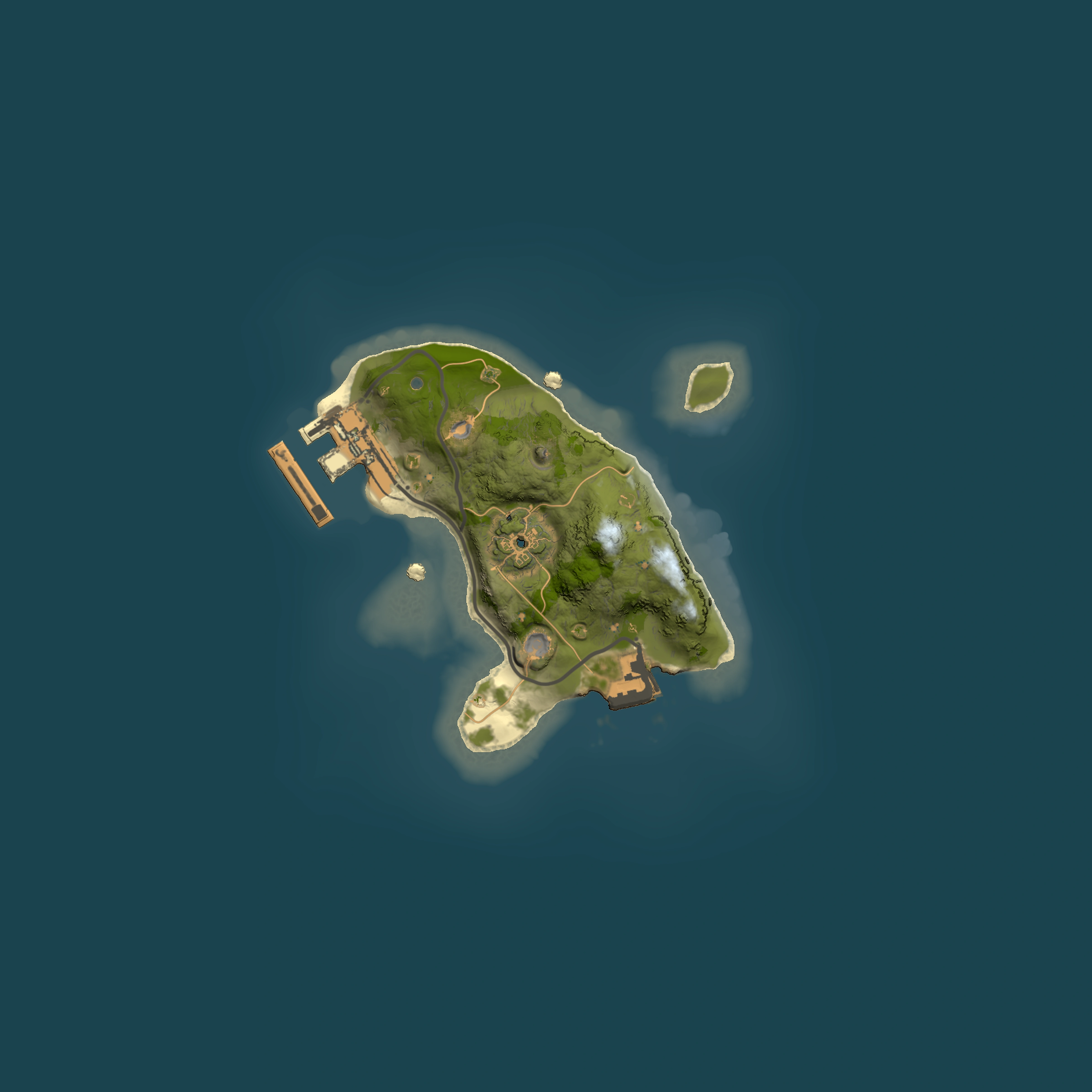 Full top-down render of Rust map seed 144137737, 1500x1500m