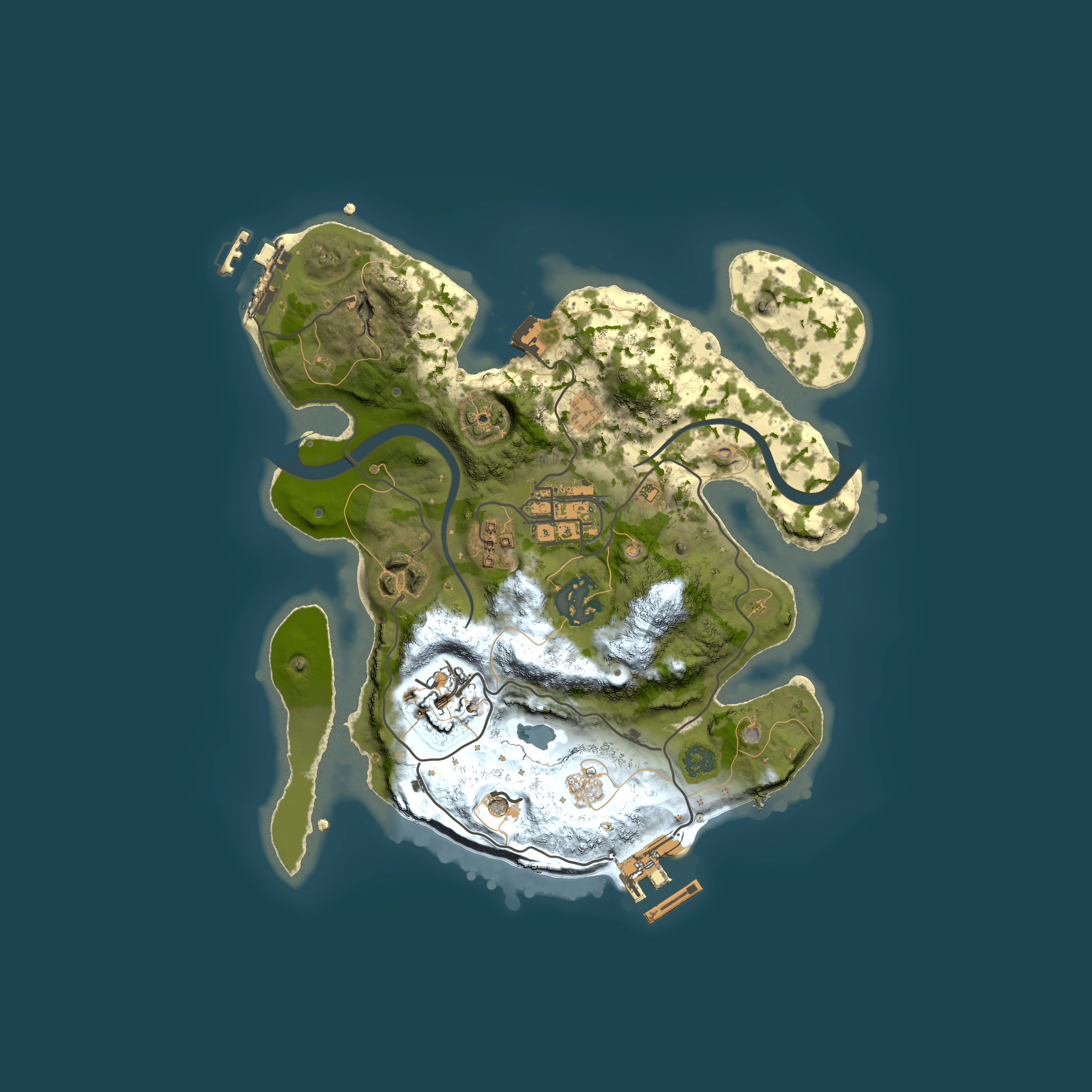 Full top-down render of Rust map seed 1724616622, 2500x2500m