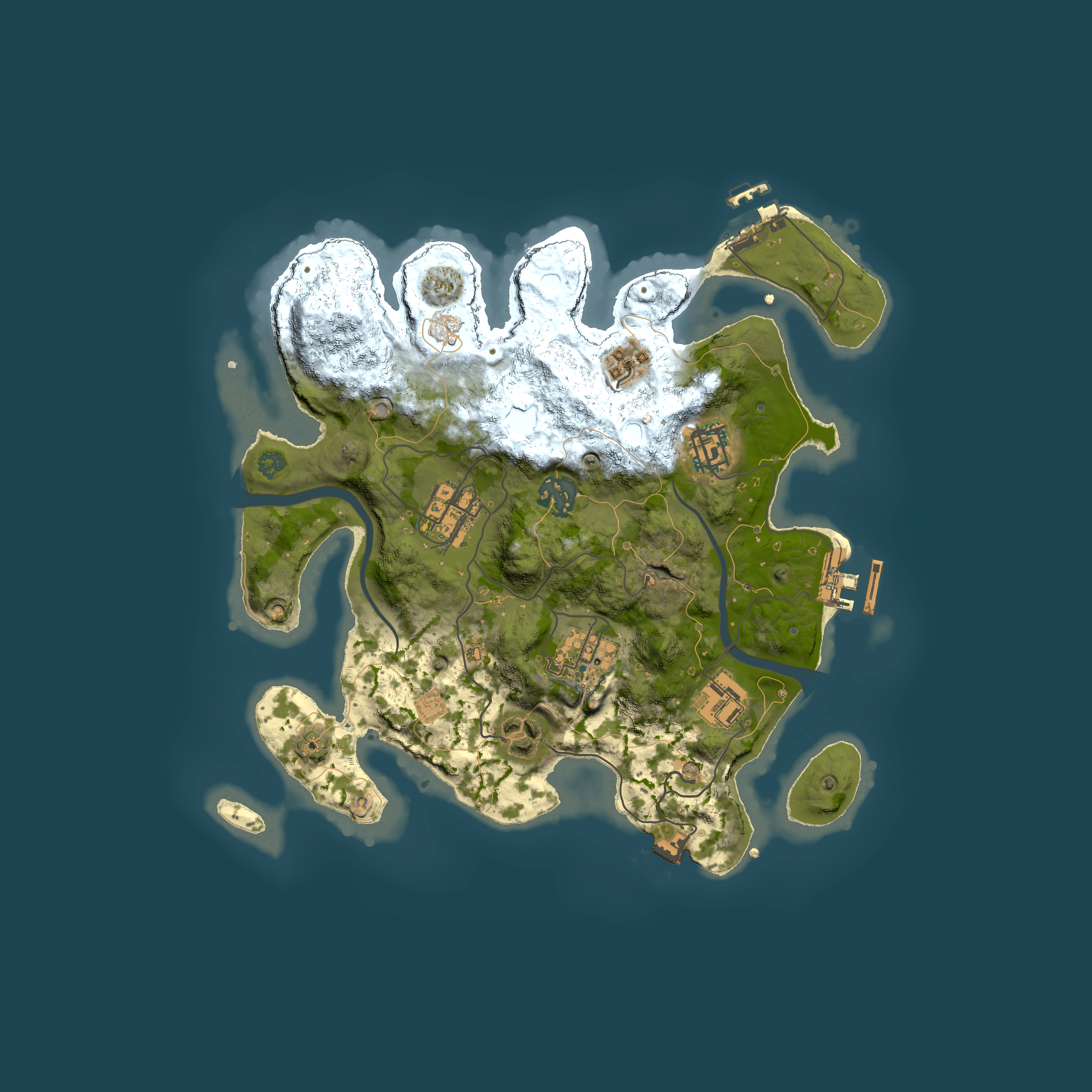 Full top-down render of Rust map seed 1084194116, 3000x3000m