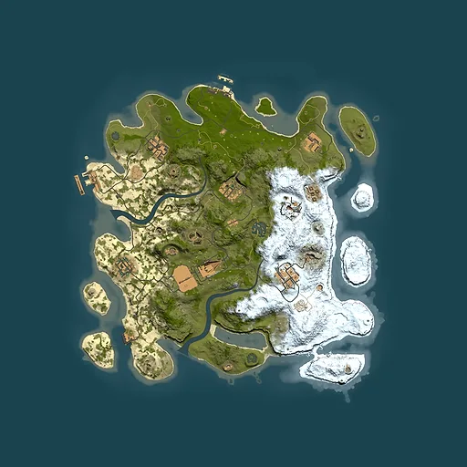 Rust map seed 207154429, 3500x3500m top-down preview