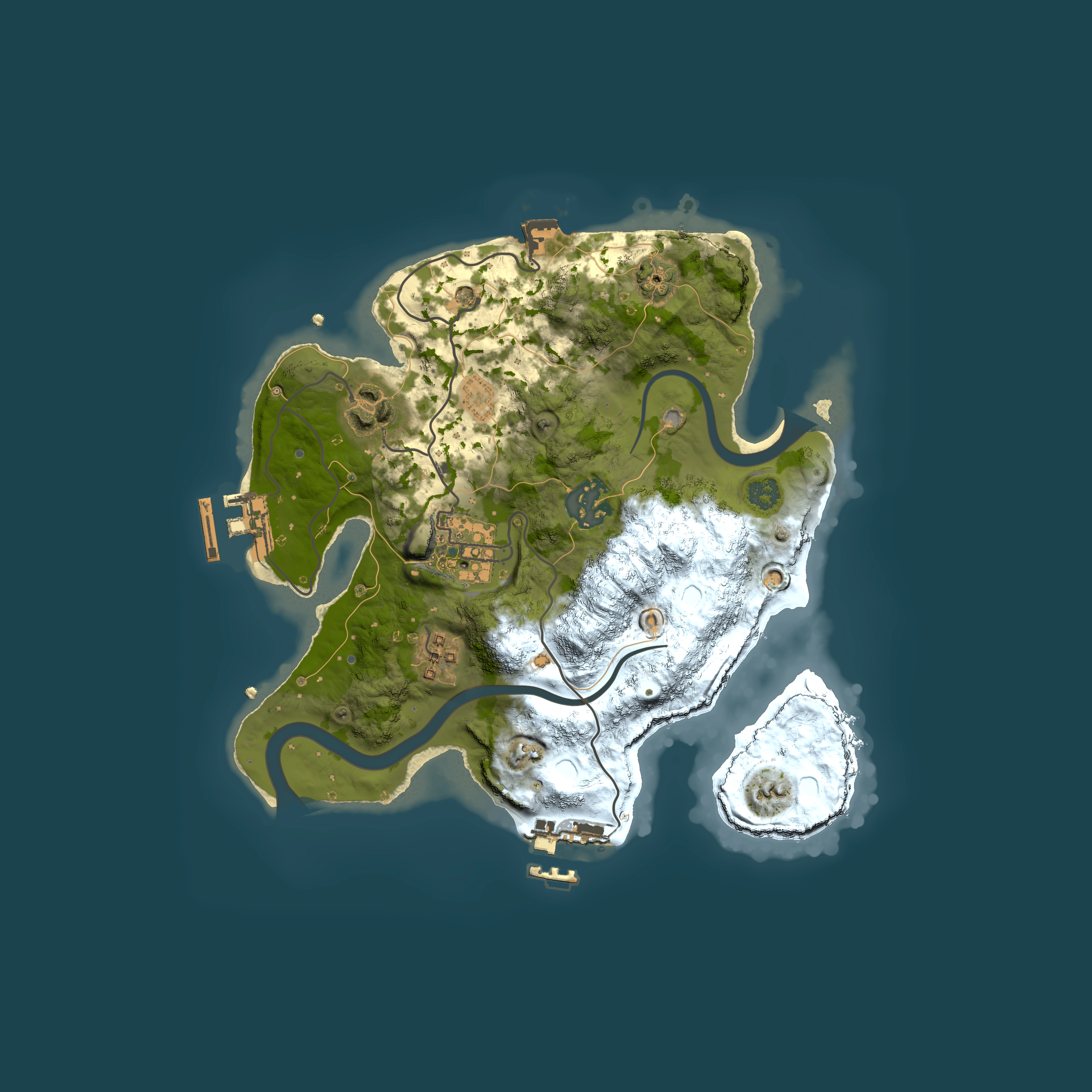 Full top-down render of Rust map seed 264282283, 2500x2500m