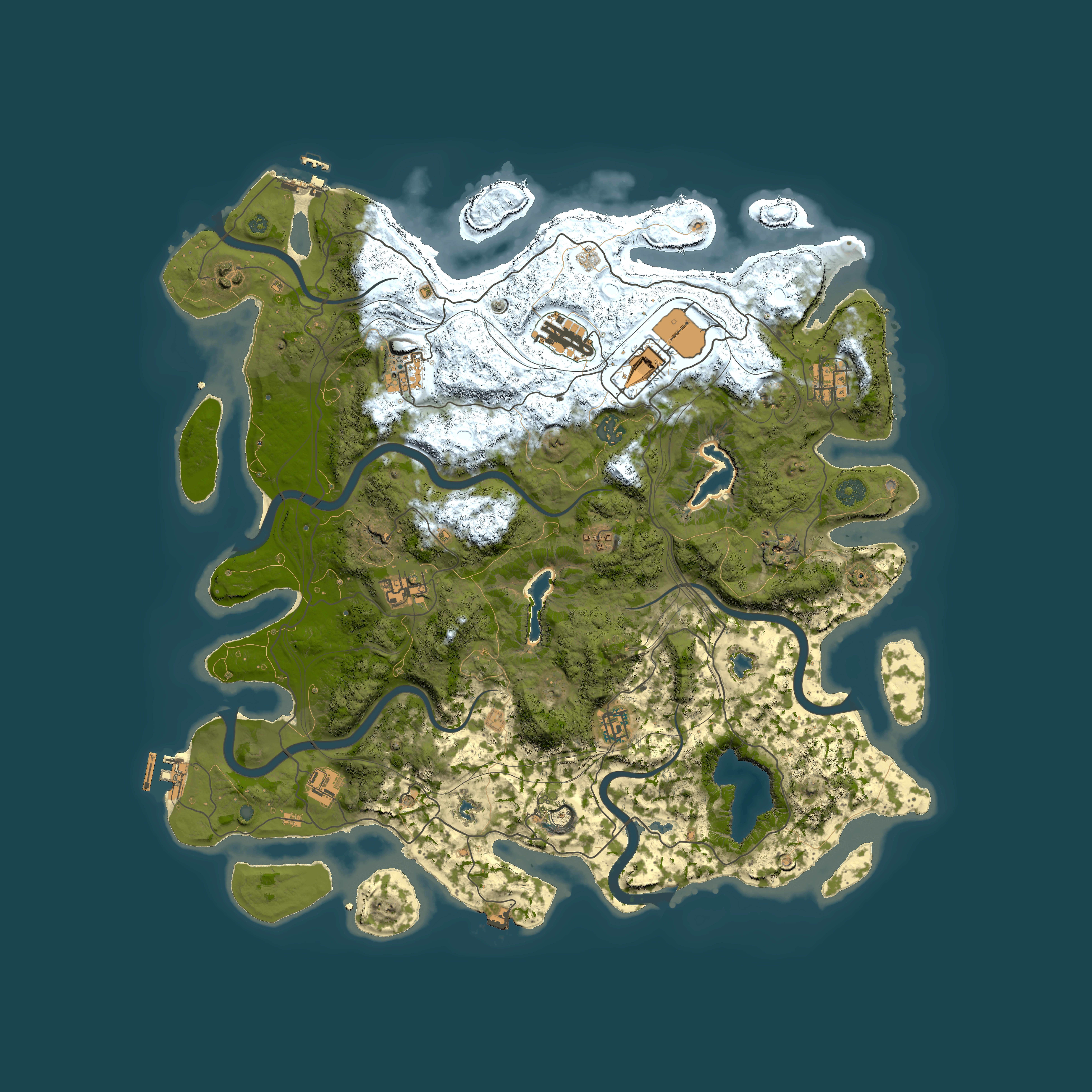 Full top-down render of Rust map seed 2031245418, 4500x4500m