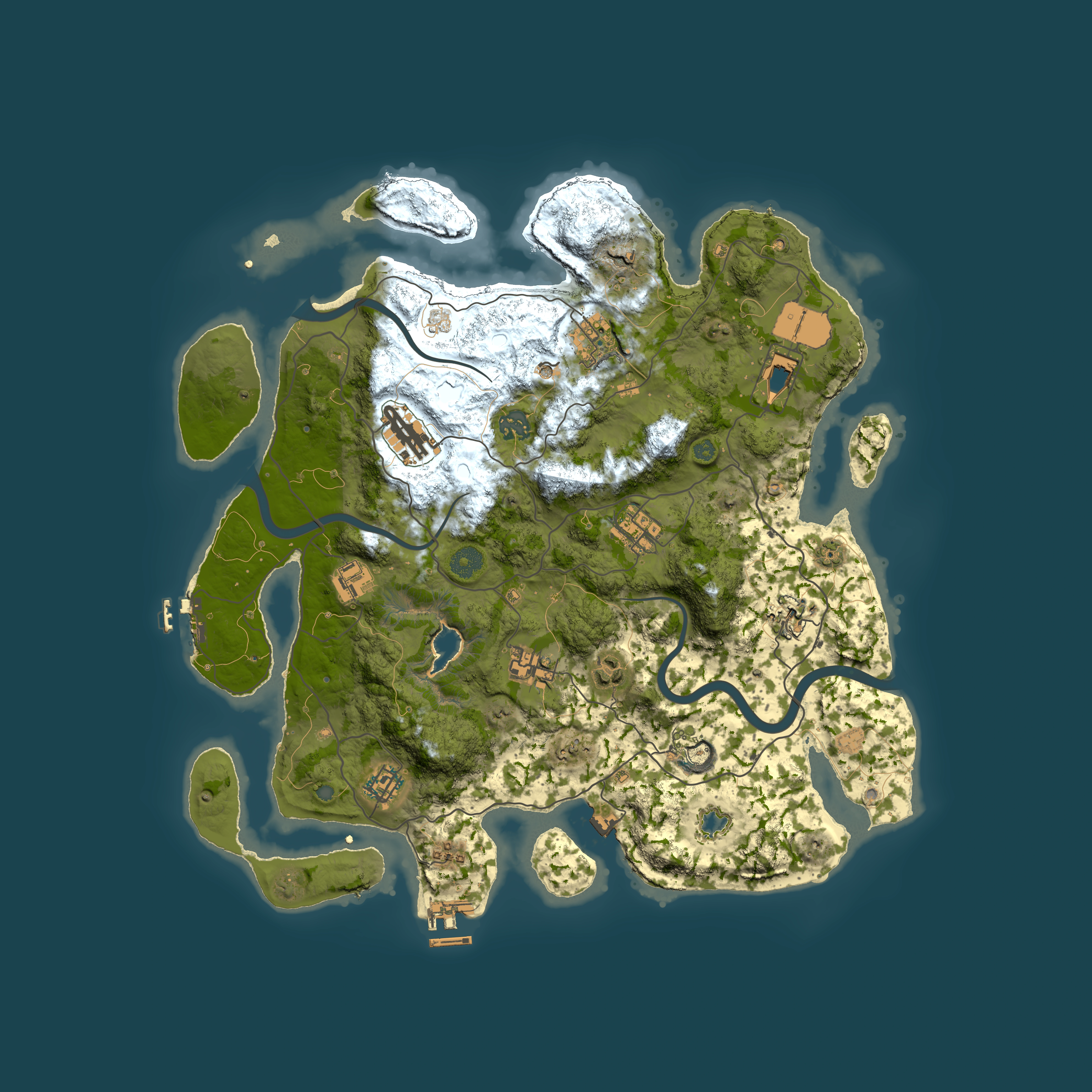 Full top-down render of Rust map seed 1252258295, 4000x4000m