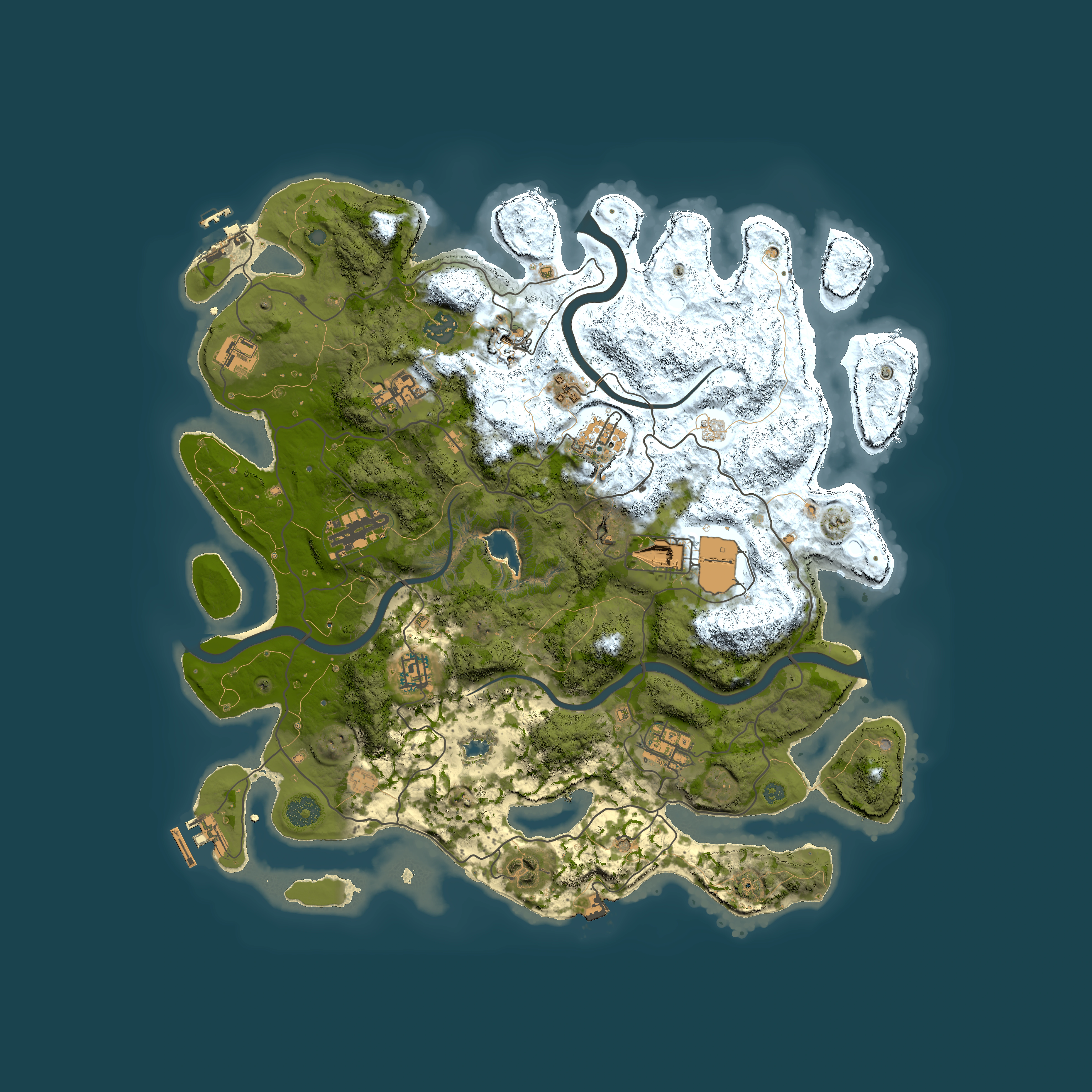Full top-down render of Rust map seed 423745989, 4000x4000m